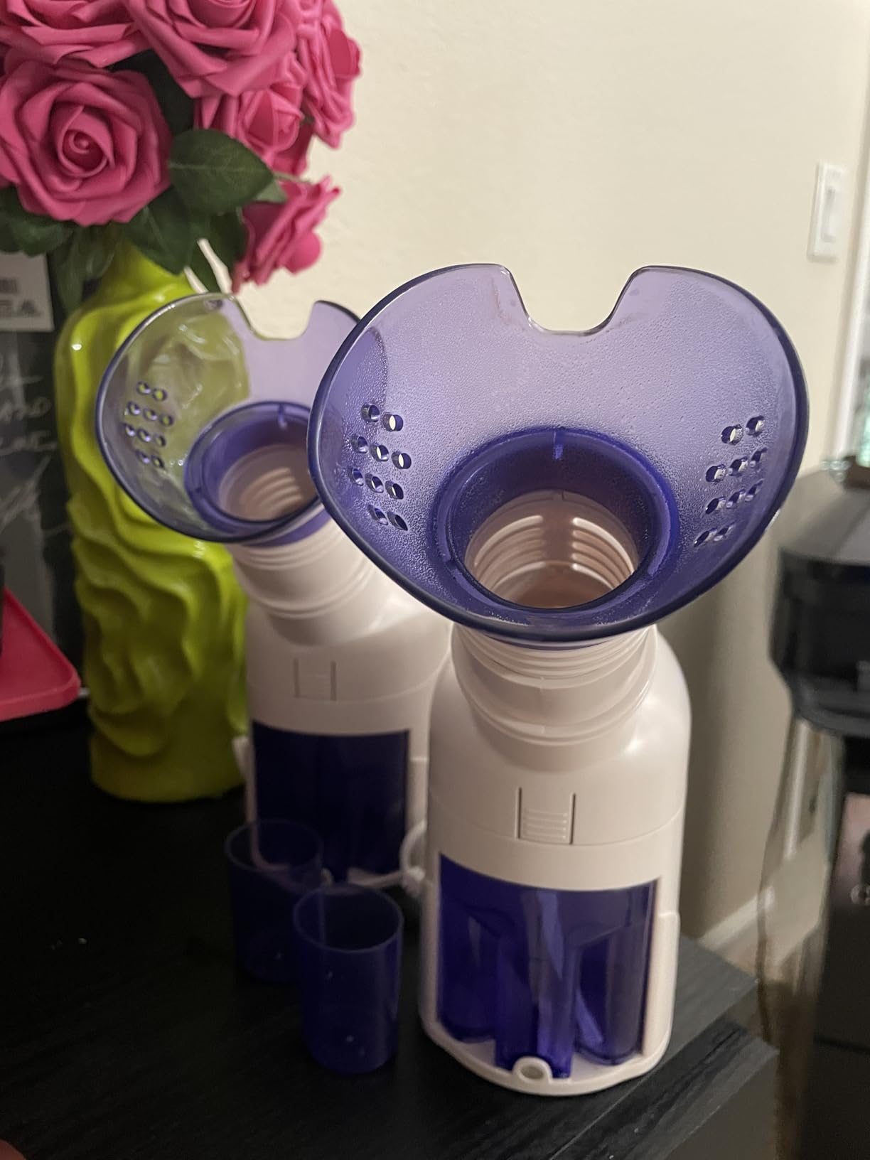MABIS Facial Steamer, Steam Inhaler, Vaporizer or Vocal Steamer with Aromatherapy Diffuser and Soft Face Mask for Personal and Facial Steaming, 25mL customer photo 2