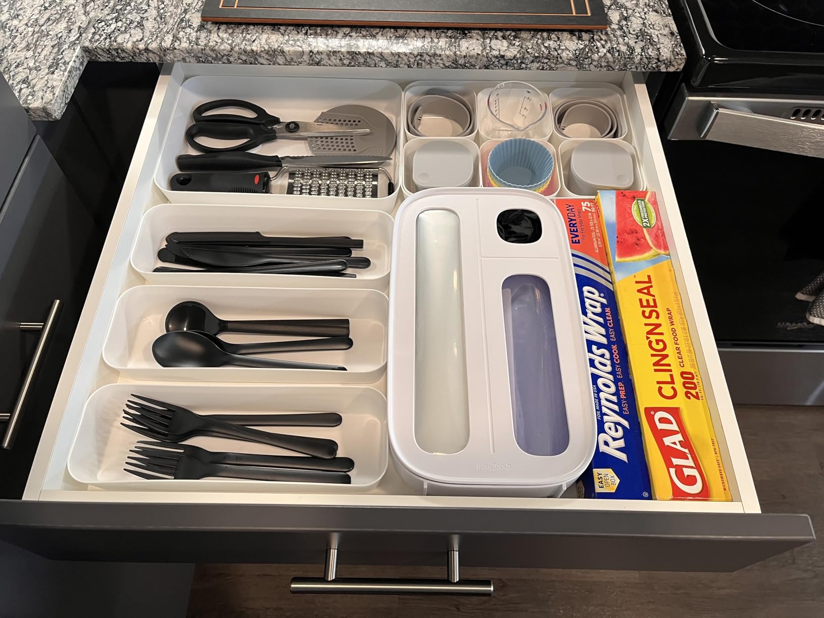 OXO Good Grips Multi-Purpose Kitchen and Herbs Scissors | Stainless design slices through cardboard, twine, meat, vegetables and more customer photo 2