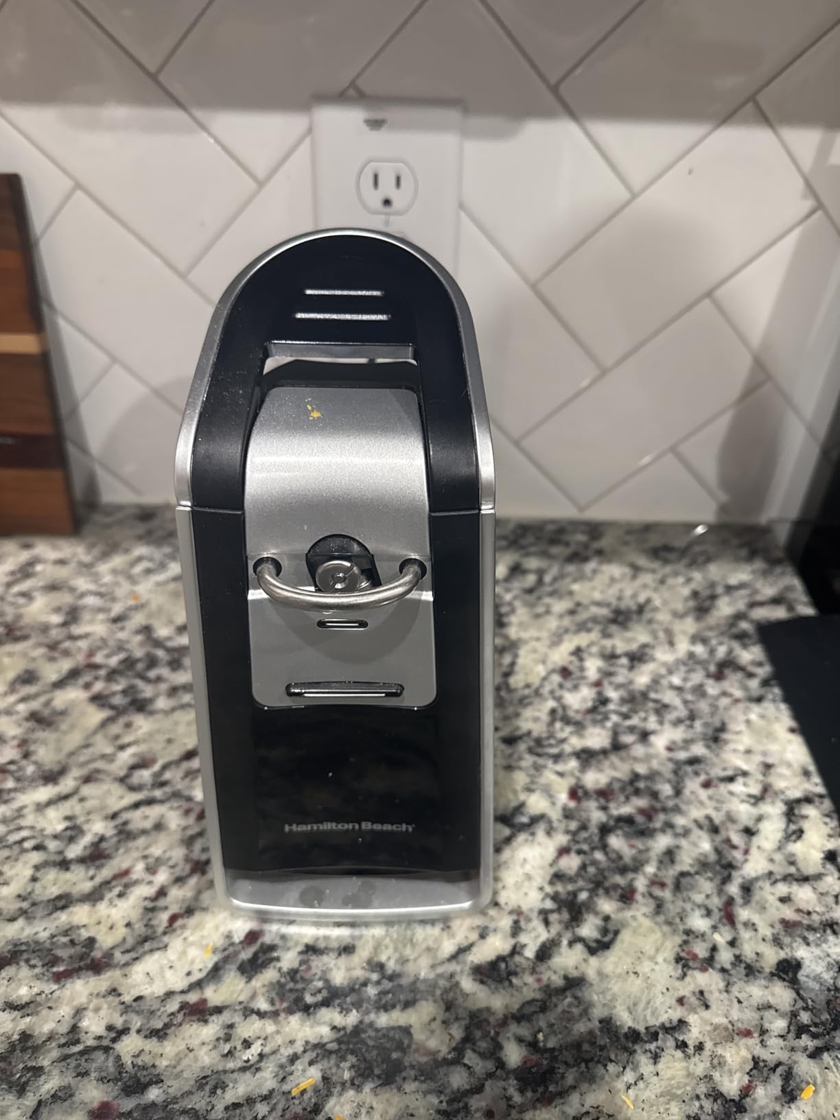 Hamilton Beach Smooth Touch Electric Can Opener With Easy Push Down Lever | Opens All Standard, Extra-Tall & Pop-Top Cans | Includes Stainless Steel Scissors | Black & Chrome | 76607J customer photo 2