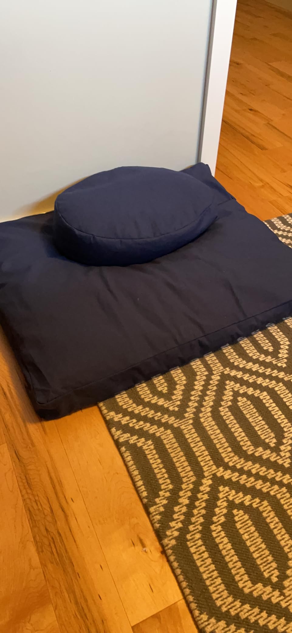 Bean Products Meditation Cushion Mat Set - Zafu Floor Pillow Organic Buckwheat Pillow + Cotton Filled Zabuton Prayer Pad - Meditation Pillow Yoga Knee Pad - Made in USA - 14