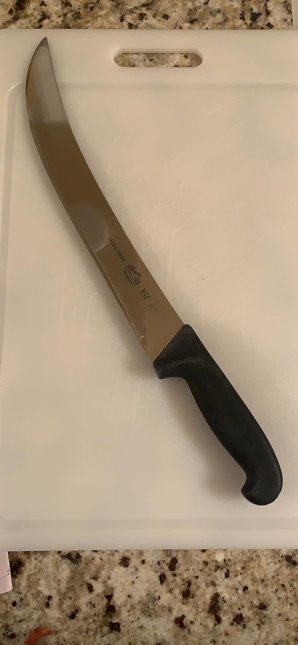 Victorinox Fibrox 8-Inch Curved Breaking Knife - Pro Butcher Slicing Knife | Swiss made stamped stainless steel blade with a non-slip ergonomic handle, NSF approved customer photo 2