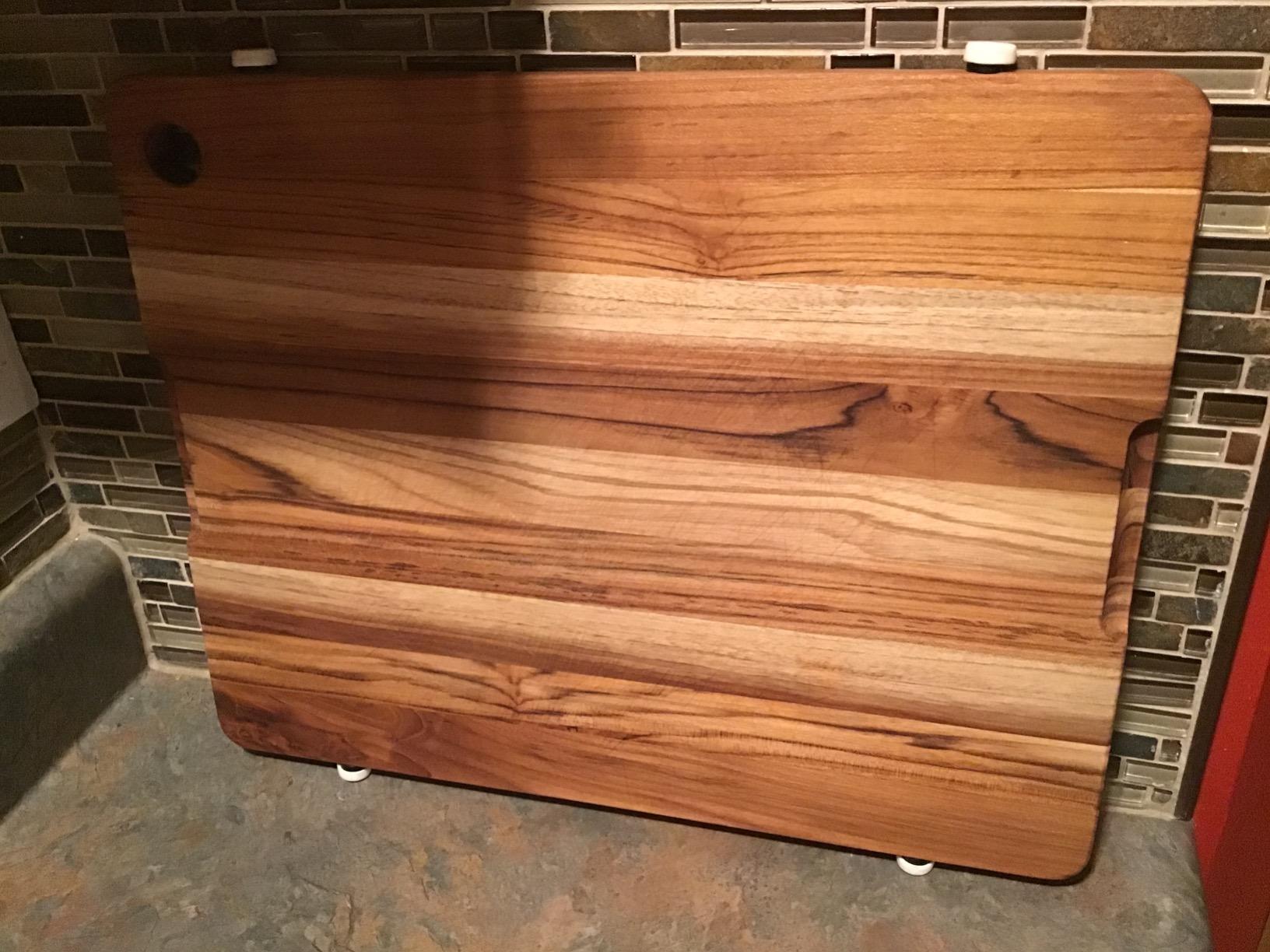 Teakhaus Teak Cutting Board - Rectangle Edge Grain Board With Corner Hole And Juice Canal (16 x 12 x .5 in.) customer photo 1