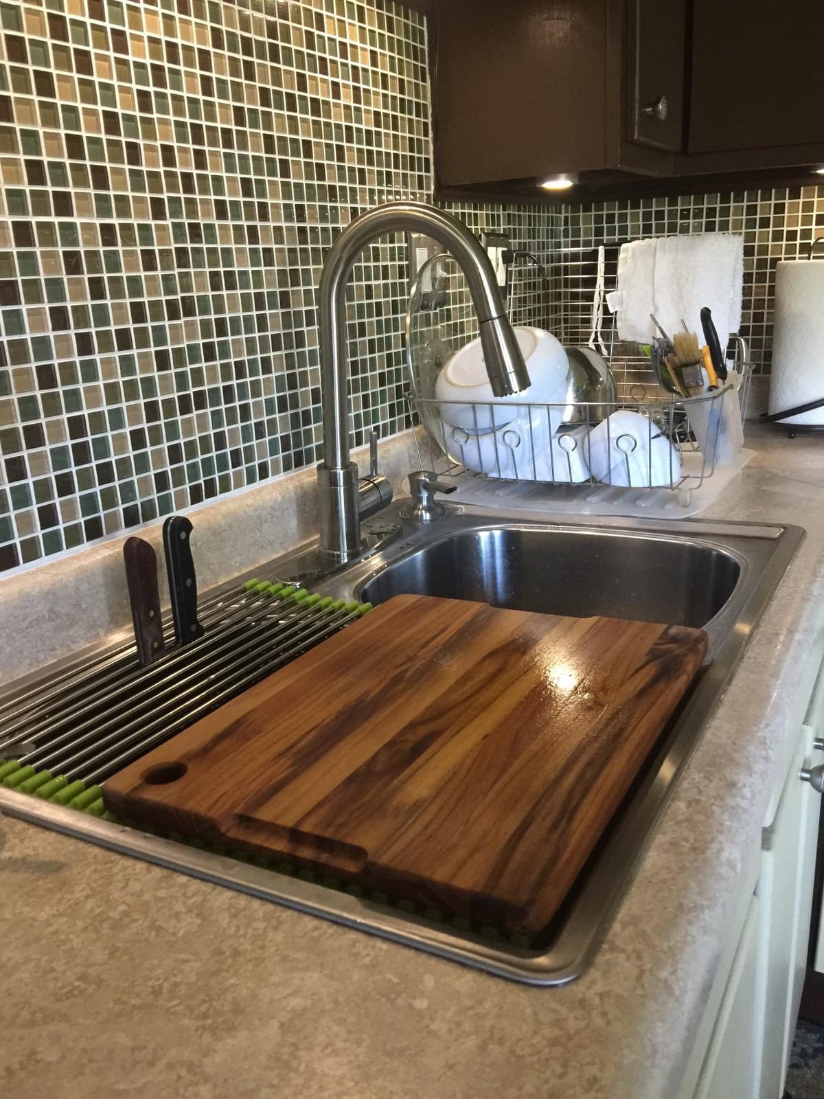 Teakhaus Teak Cutting Board - Rectangle Edge Grain Board With Corner Hole And Juice Canal (16 x 12 x .5 in.) customer photo 2
