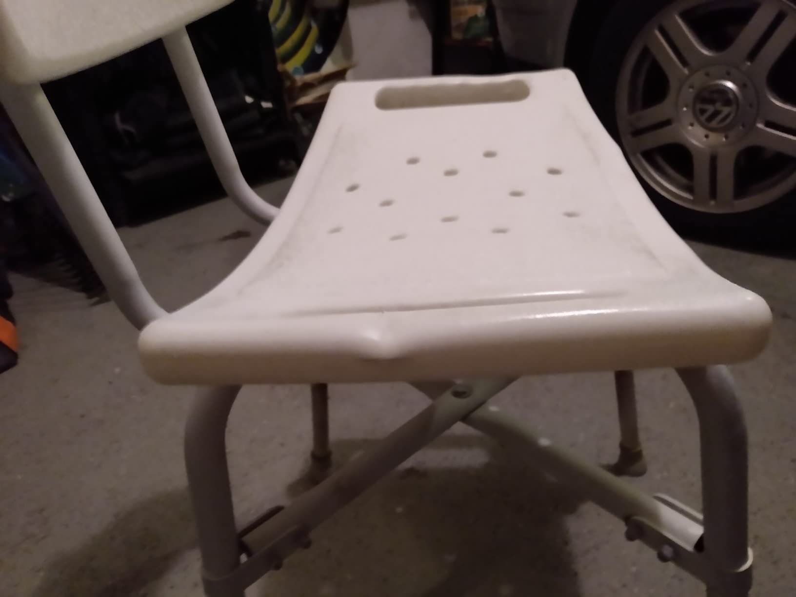 Drive Medical 12021KD-1 Bariatric Heavy Duty Bathroom Bench with Back, Gray customer photo 2