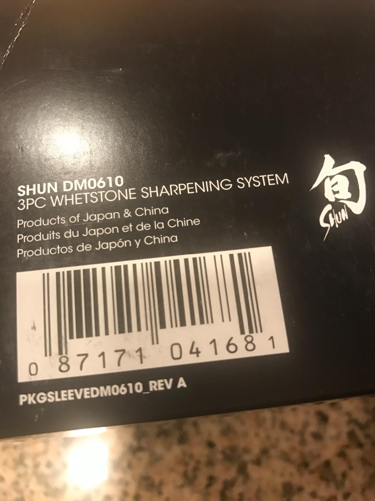 Shun Cutlery 3-Piece Whetstone Sharpening System, Includes Whetstone, 9