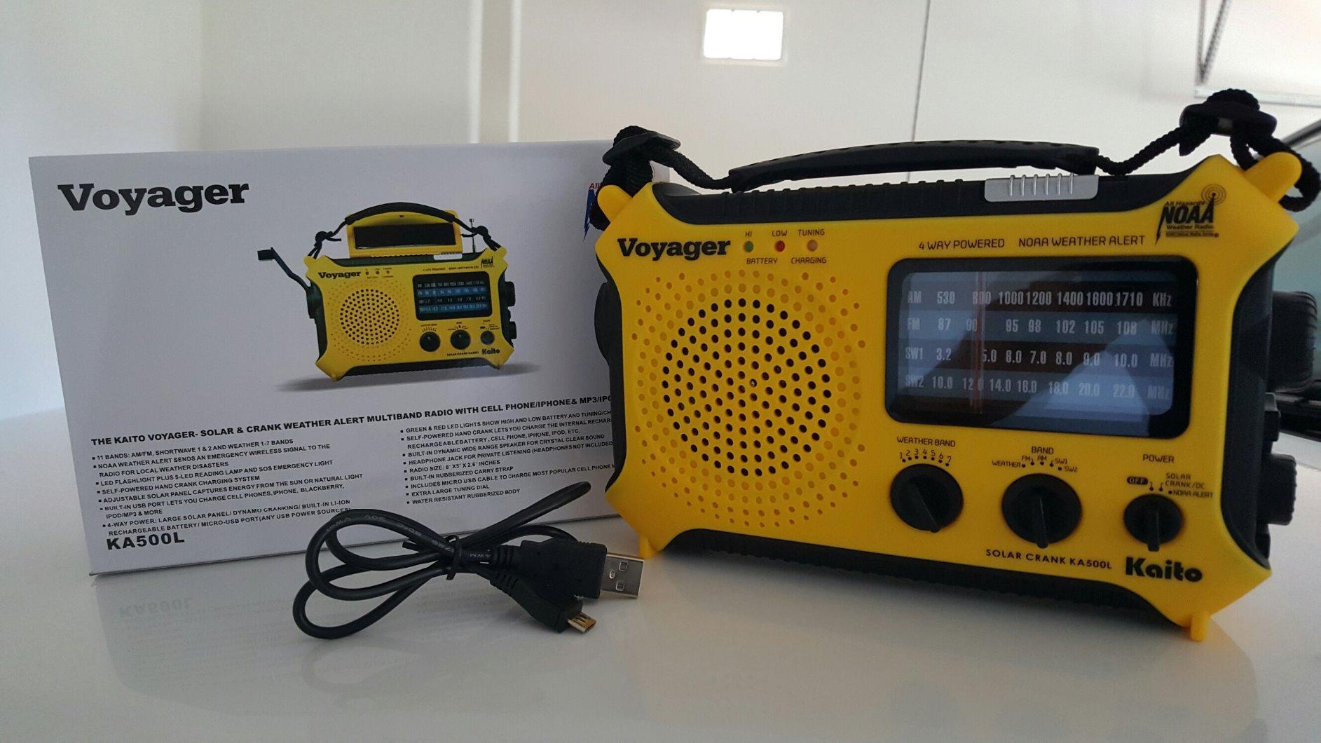 Kaito KA500 5-way Powered Solar Power, Dynamo Crank, Wind Up Emergency AM/FM/SW/NOAA Weather Alert Radio with Flashlight, Reading Lamp and Cellphone Charger, Yellow customer photo 2