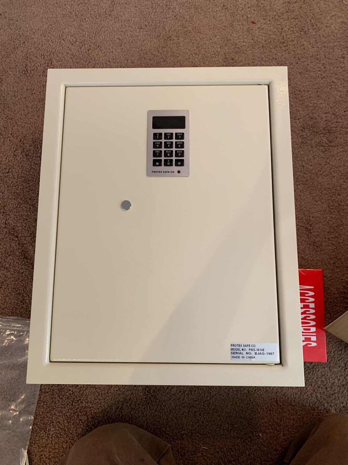 Protex Safe Electronic Keypad Wall Safe (PWS-1814E), Burglary Resistant wall safe, digital electronic locking system, velvet interior, automatic door opening, 2 Removable shelves customer photo 2