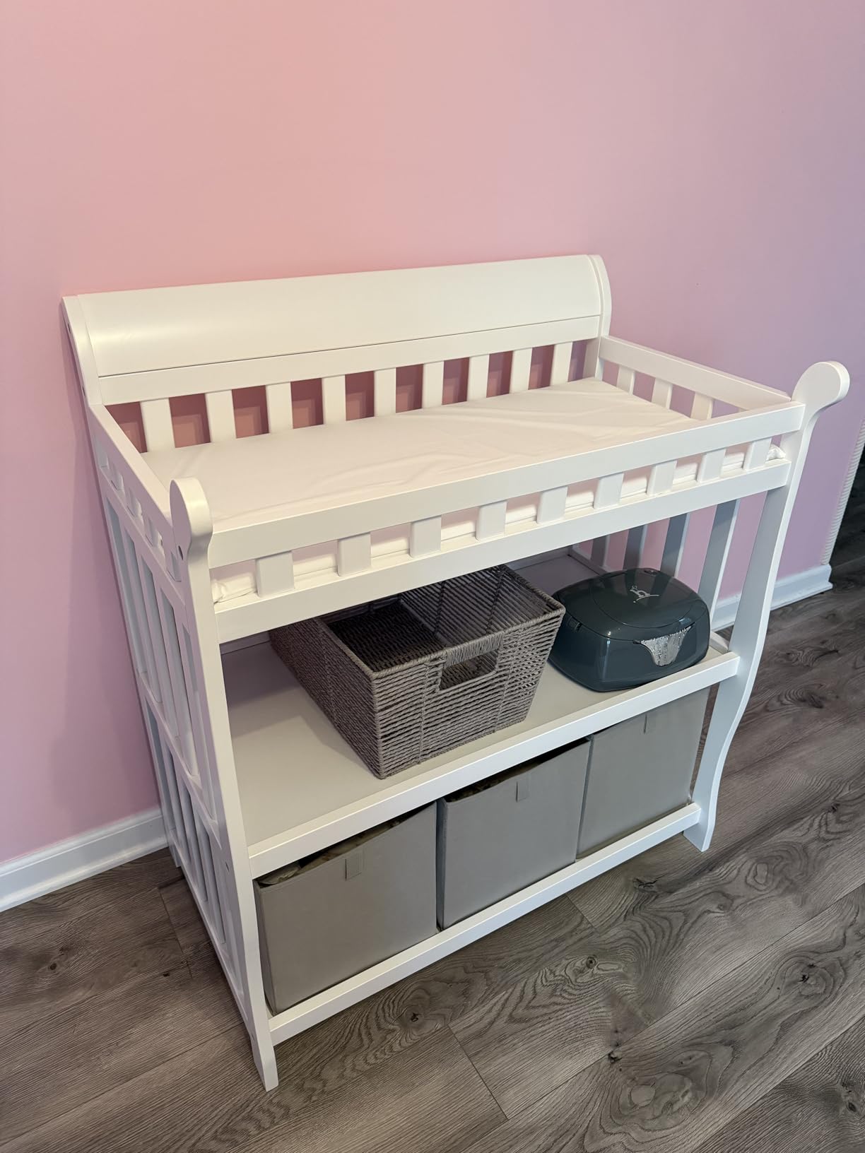 Delta Children Eclipse Changing Table with Changing Pad, White customer photo 2