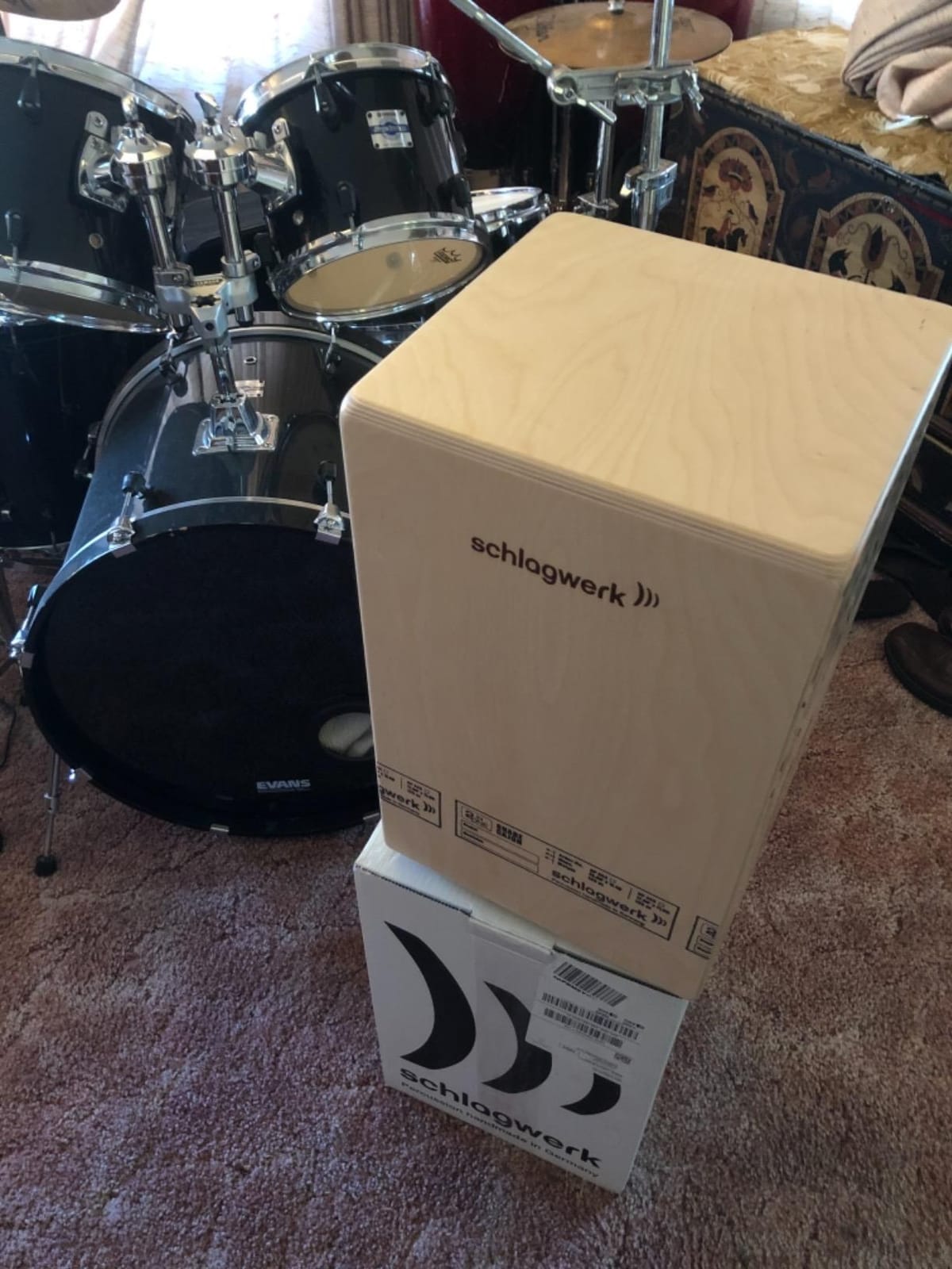 Schlagwerk CP404BLK 2inOne Series Snare Cajon l Black Baltic Birch Front Plate l Made in Germany customer photo 1