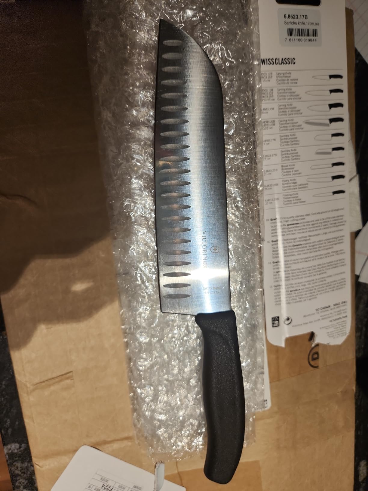 Victorinox Swiss Classic 7 Inch Santoku Knife, Granton Blade, Black customer photo 1