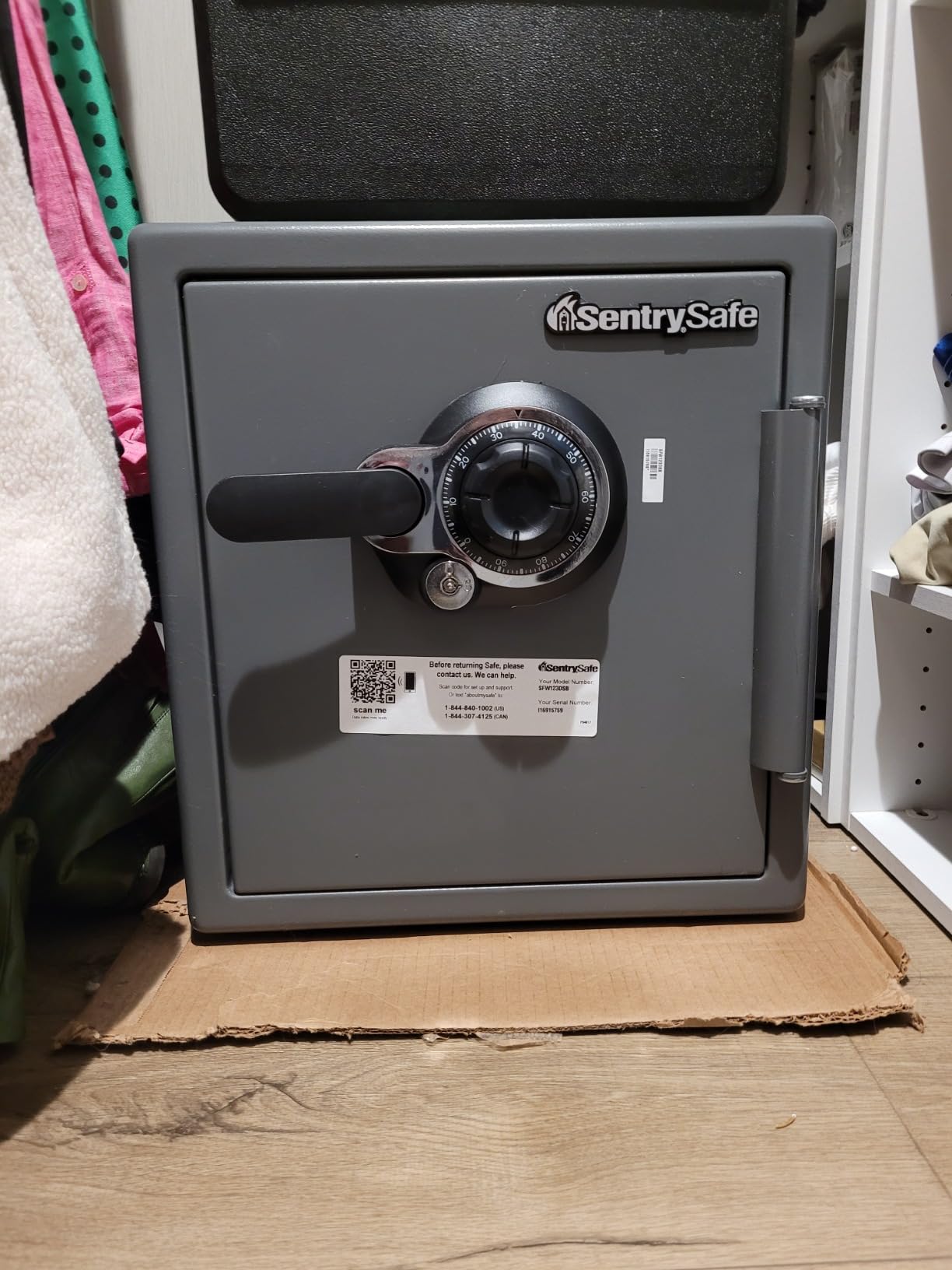 SentrySafe Fireproof Waterproof Safe with Dial Combination, 1.23 Cubic Feet, SFW123DSB customer photo 2