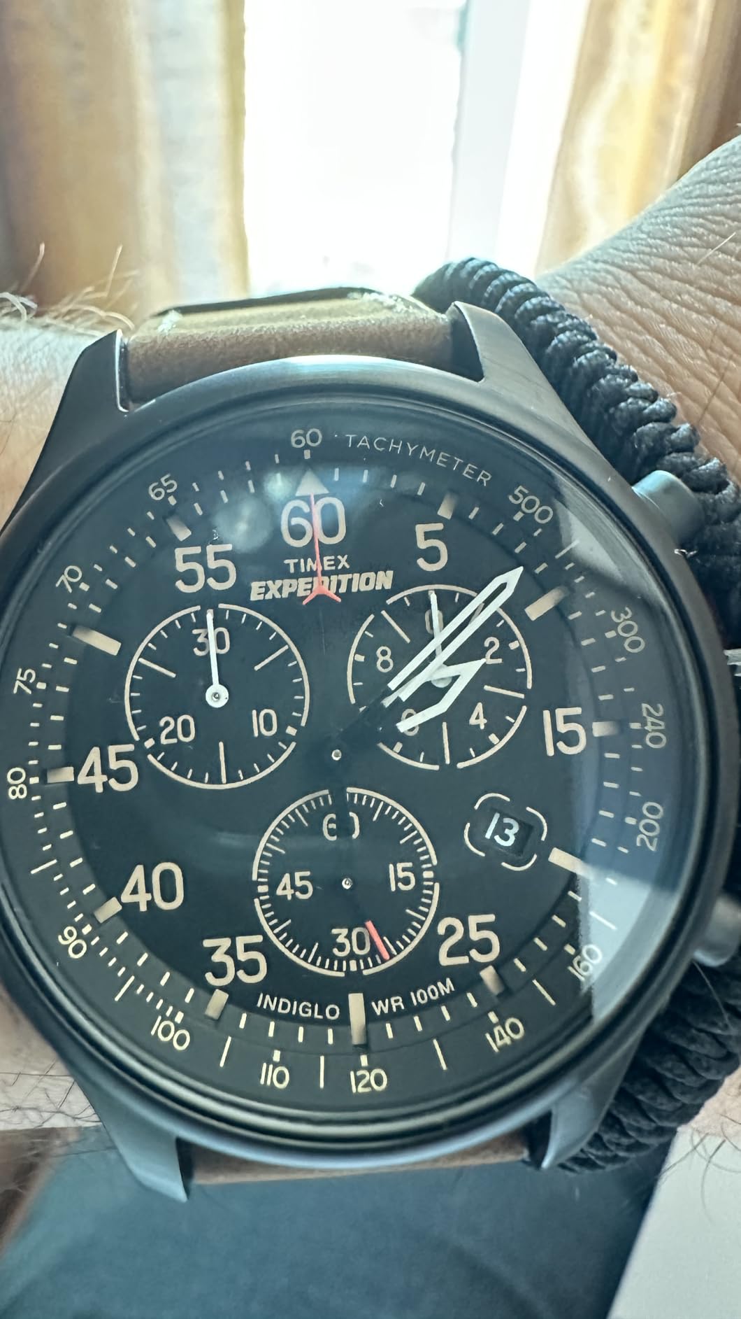 Timex Expedition Field Chronograph 43mm Men's Analog Watch | INDIGLO Backlight | Durable Comfortable Adjustable Strap | Rugged Outdoor Watch | 100M Water Resistance customer photo 1