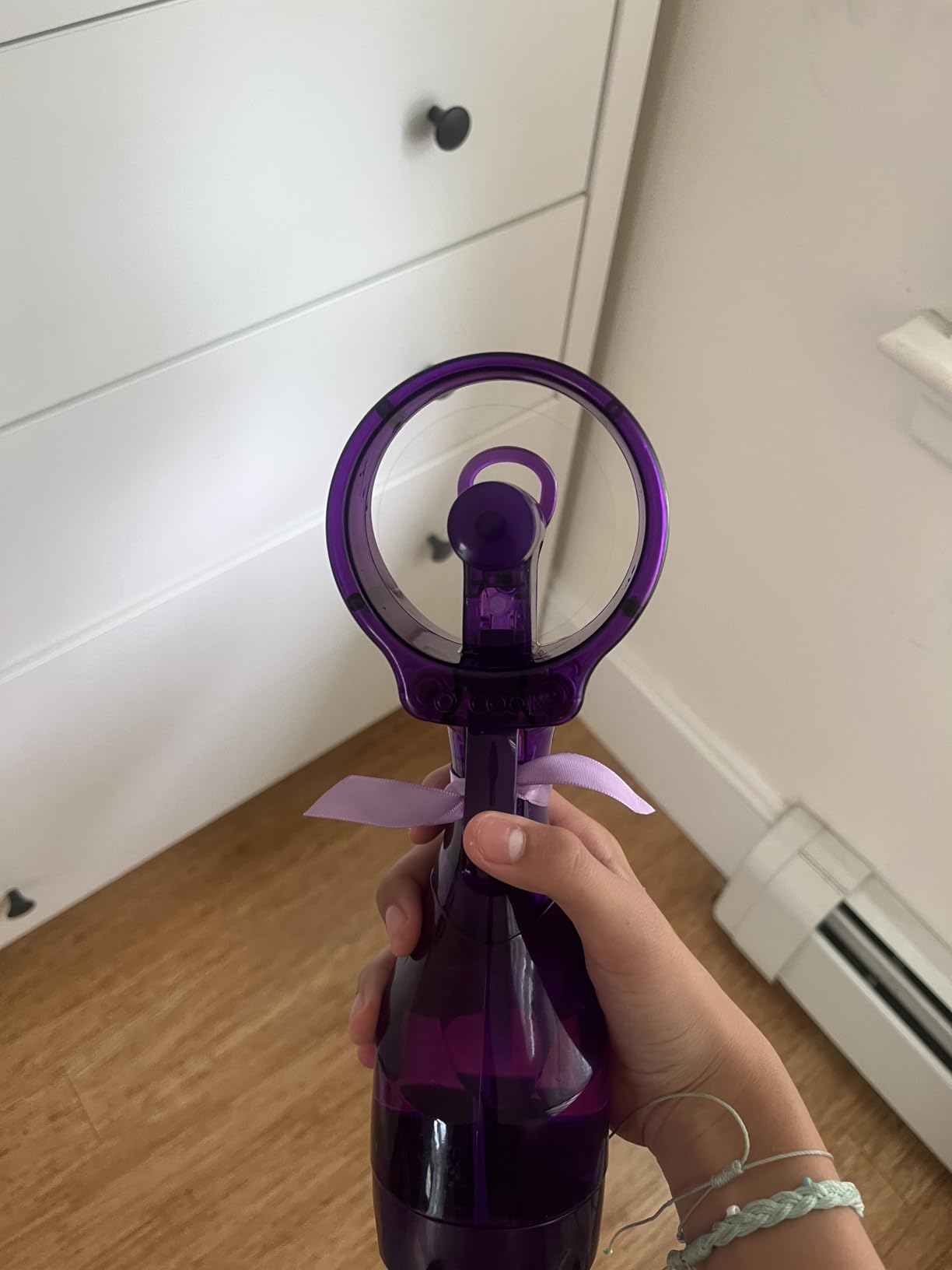 O2COOL Deluxe Handheld Misting Fan Battery Powered Purple customer photo 2