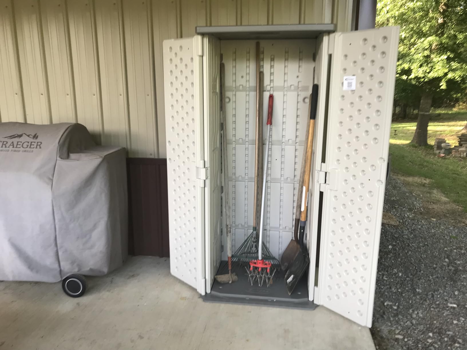 Suncast Vertical Outdoor Storage Shed with All-Weather Construction, Vanilla customer photo 2