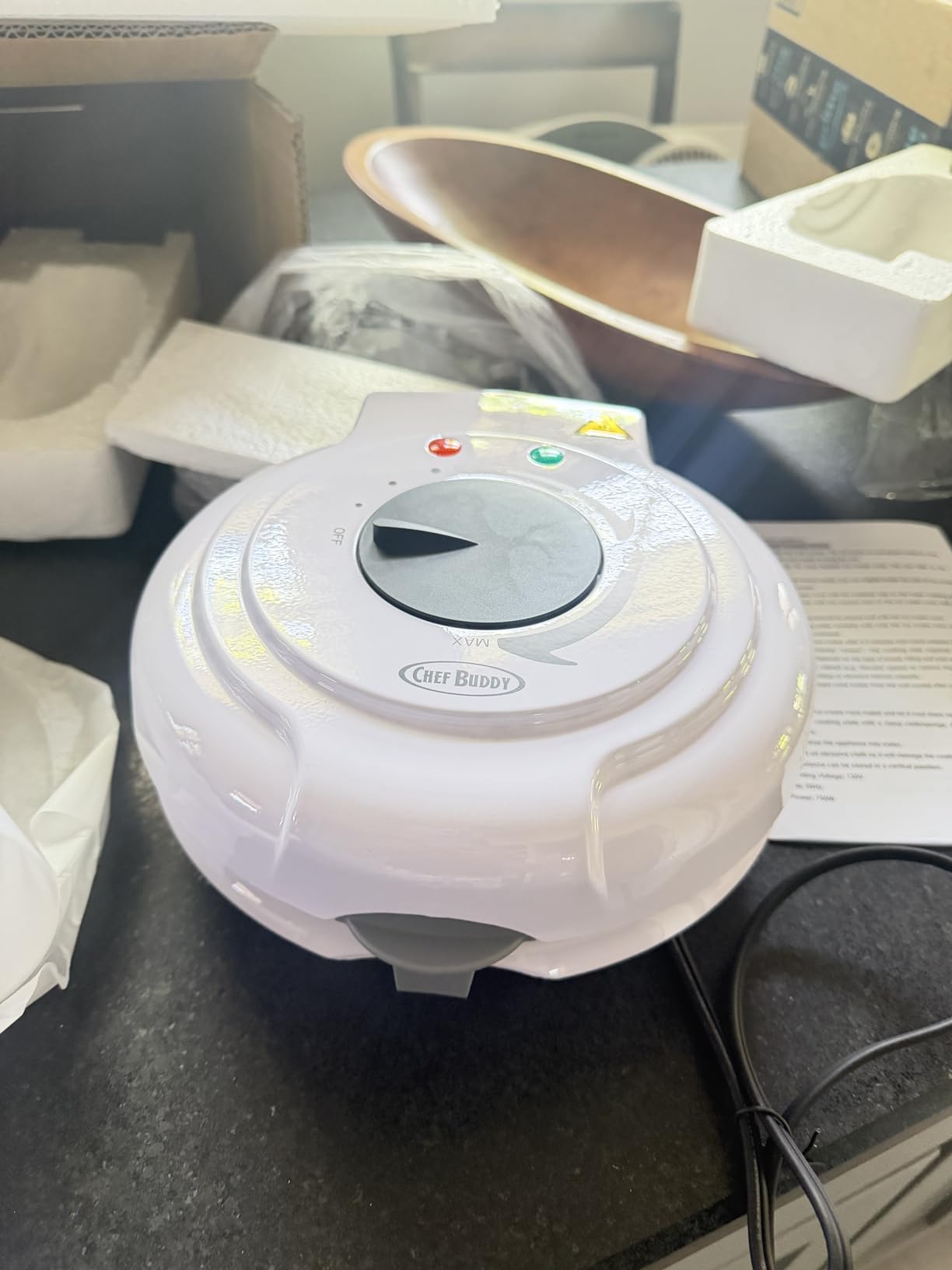Chef Buddy Waffle Cone Maker, White, 10