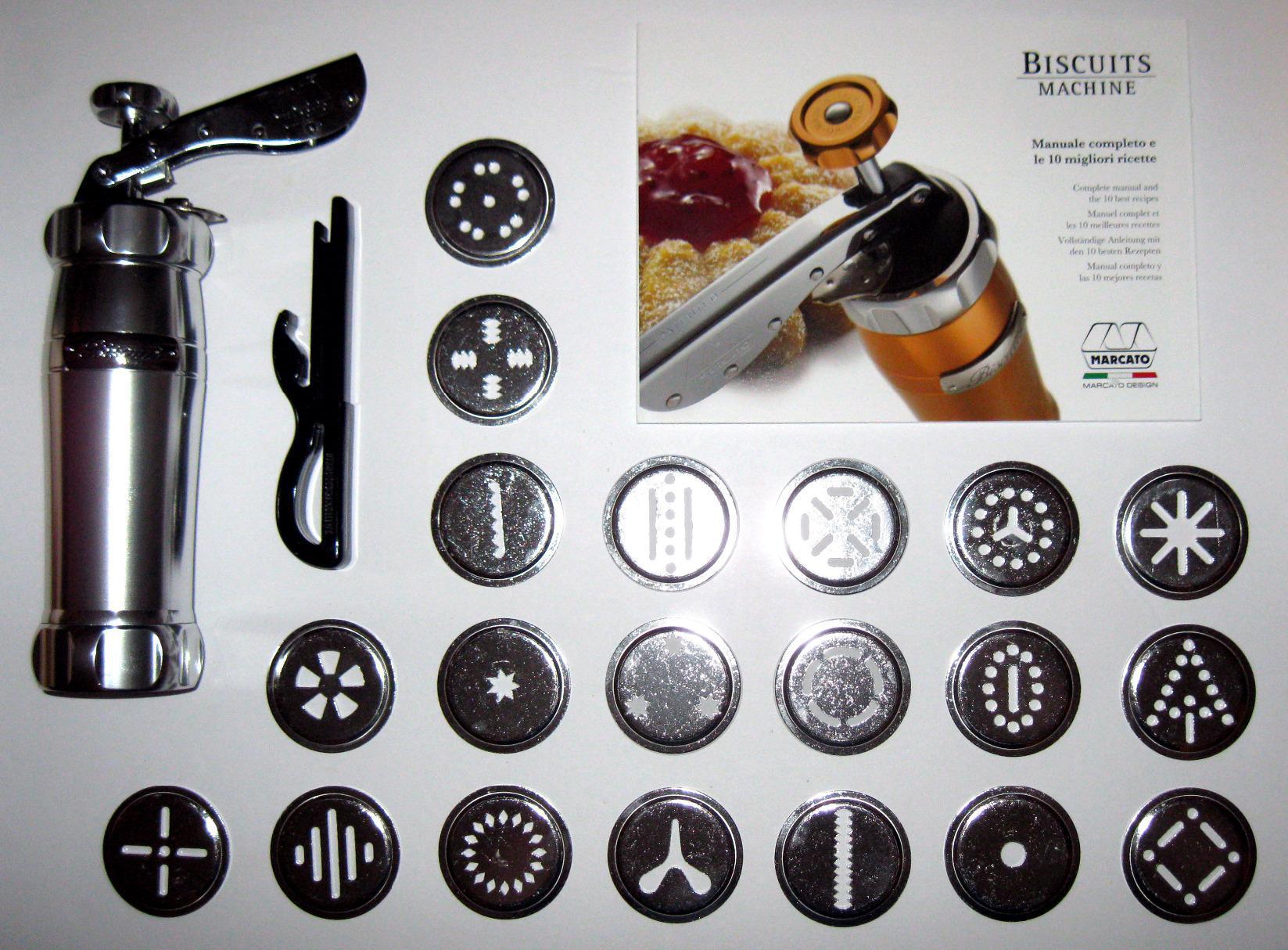 Marcato Biscuit Cookie Press Design Line, Silver. MADE IN ITALY, 20 Shapes, 2 Cookie Sizes, Anodized Aluminum, Easy to Use & Clean, Fast Homemade Cookie Maker customer photo 1