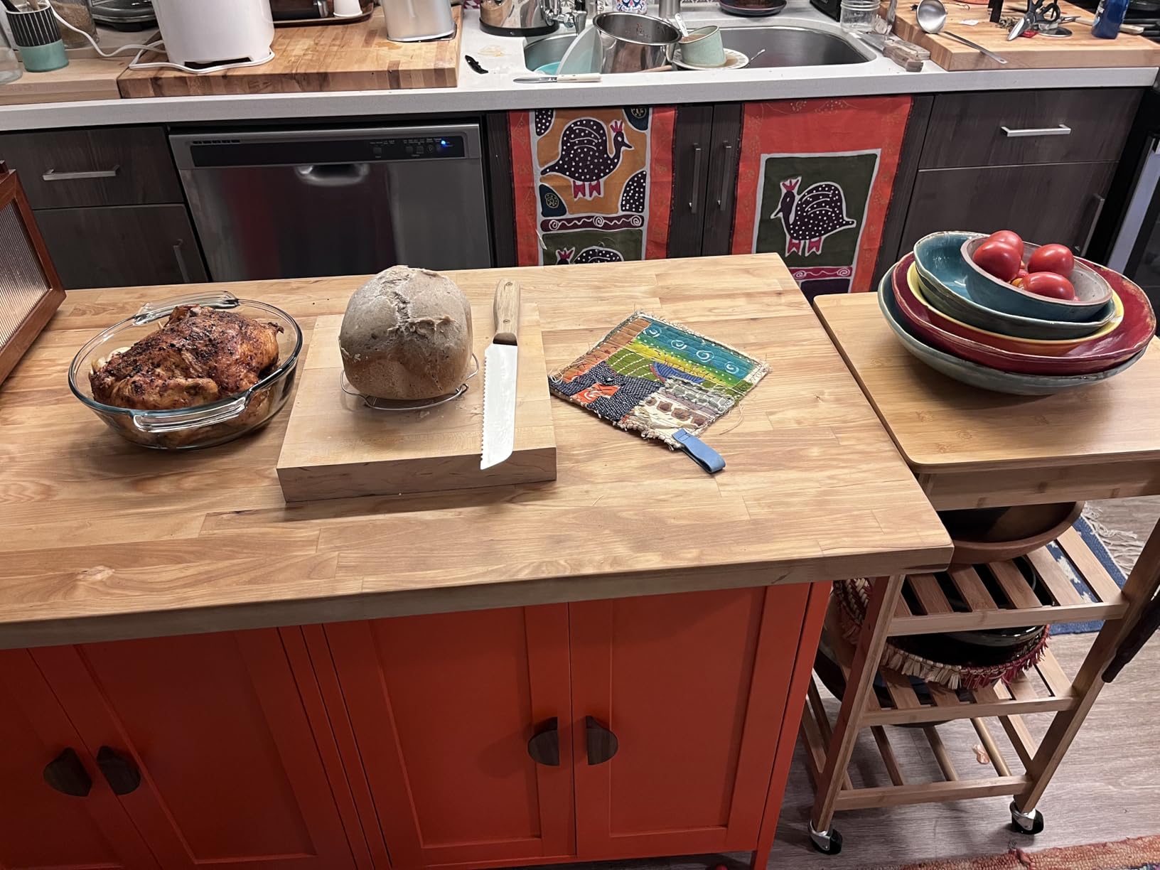 Oceanstar Design Group Bamboo Kitchen Trolley, Natural customer photo 2
