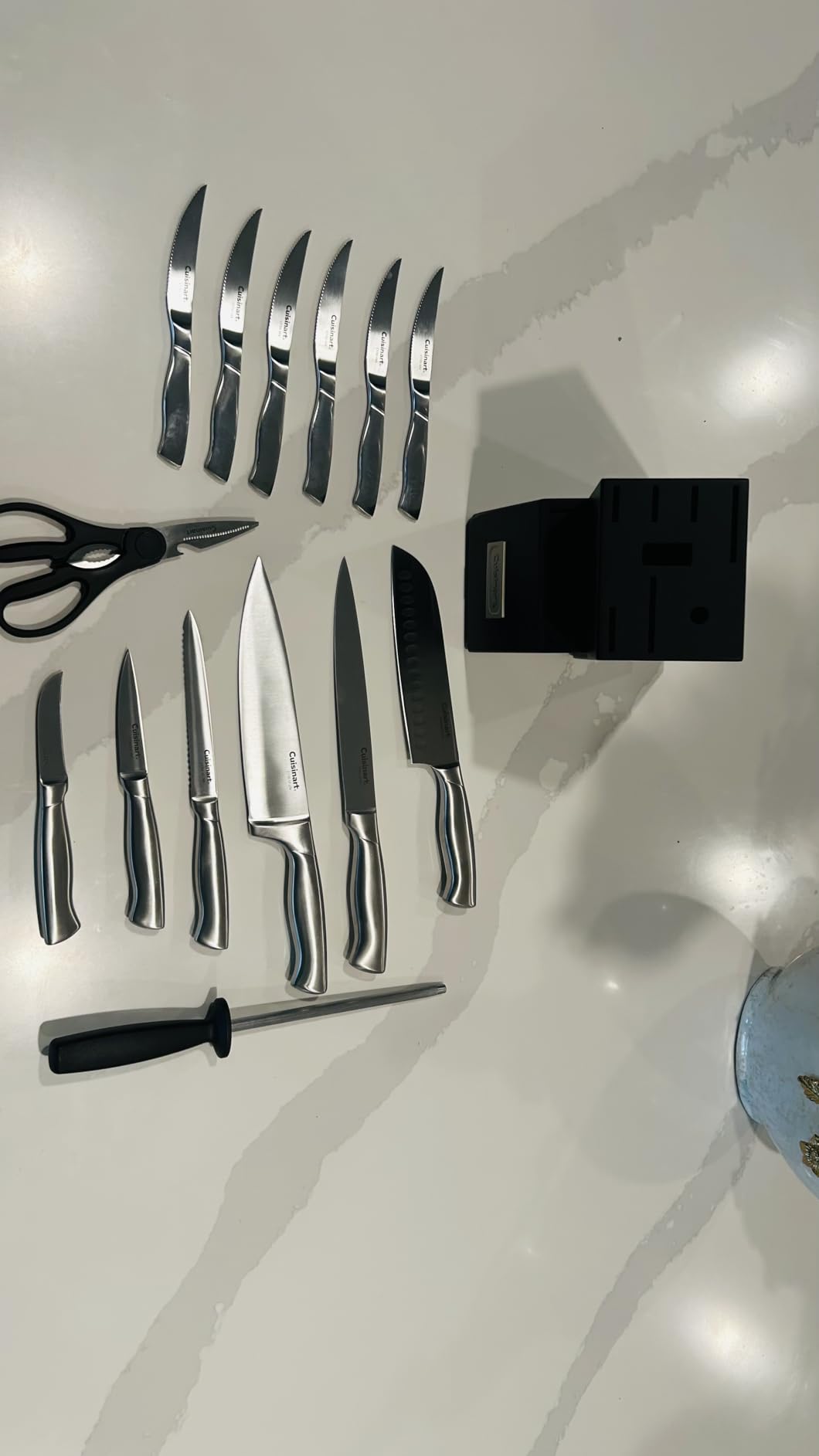 Cuisinart 15-Piece Stainless Steel Hollow Handle Block Set, C77SS-15PK | Kitchen knife set with high-carbon stainless steel blades, sharpening steel, household shears & wooden block, C77SS-15PK customer photo 2