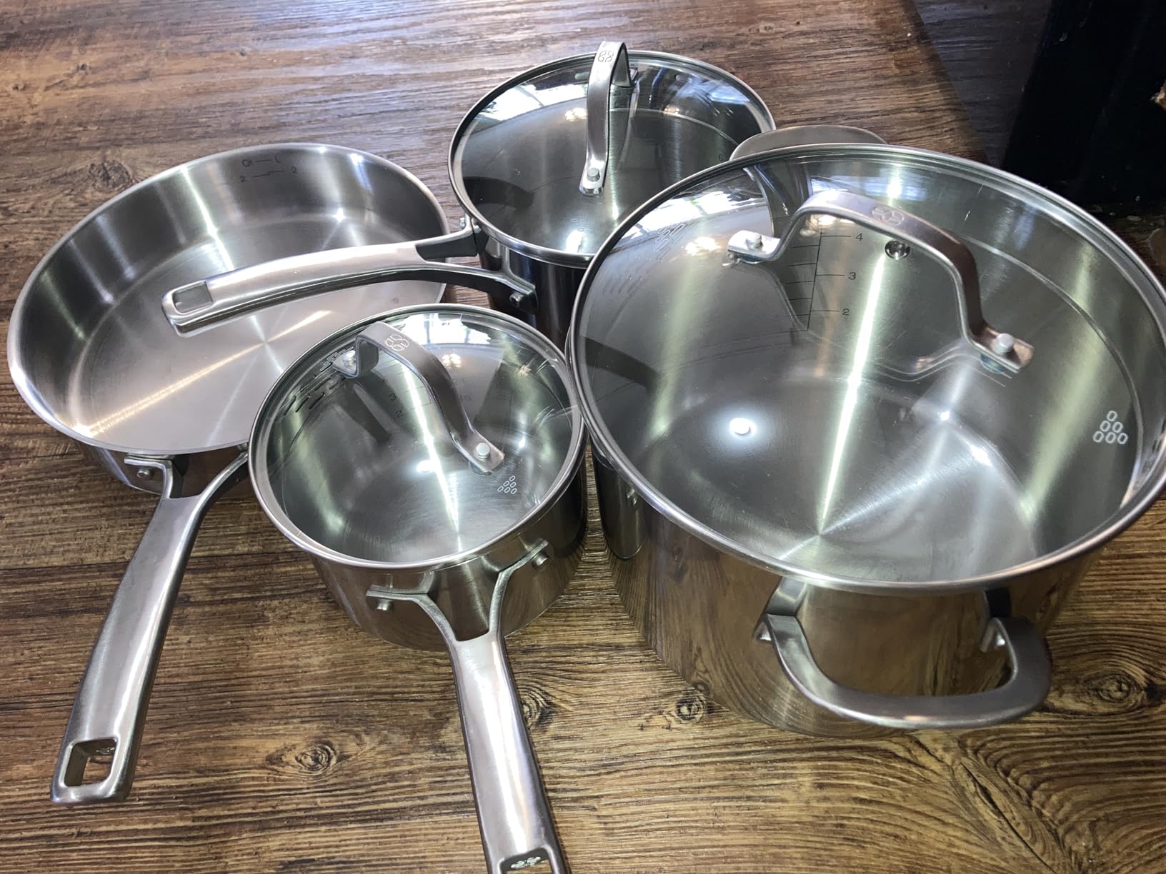 Calphalon Classic Stainless Steel Cookware Set, 10-Piece, Impact-Bonded Aluminum Base, Stay-Cool Handles, Oven Safe 450F, Silver customer photo 2