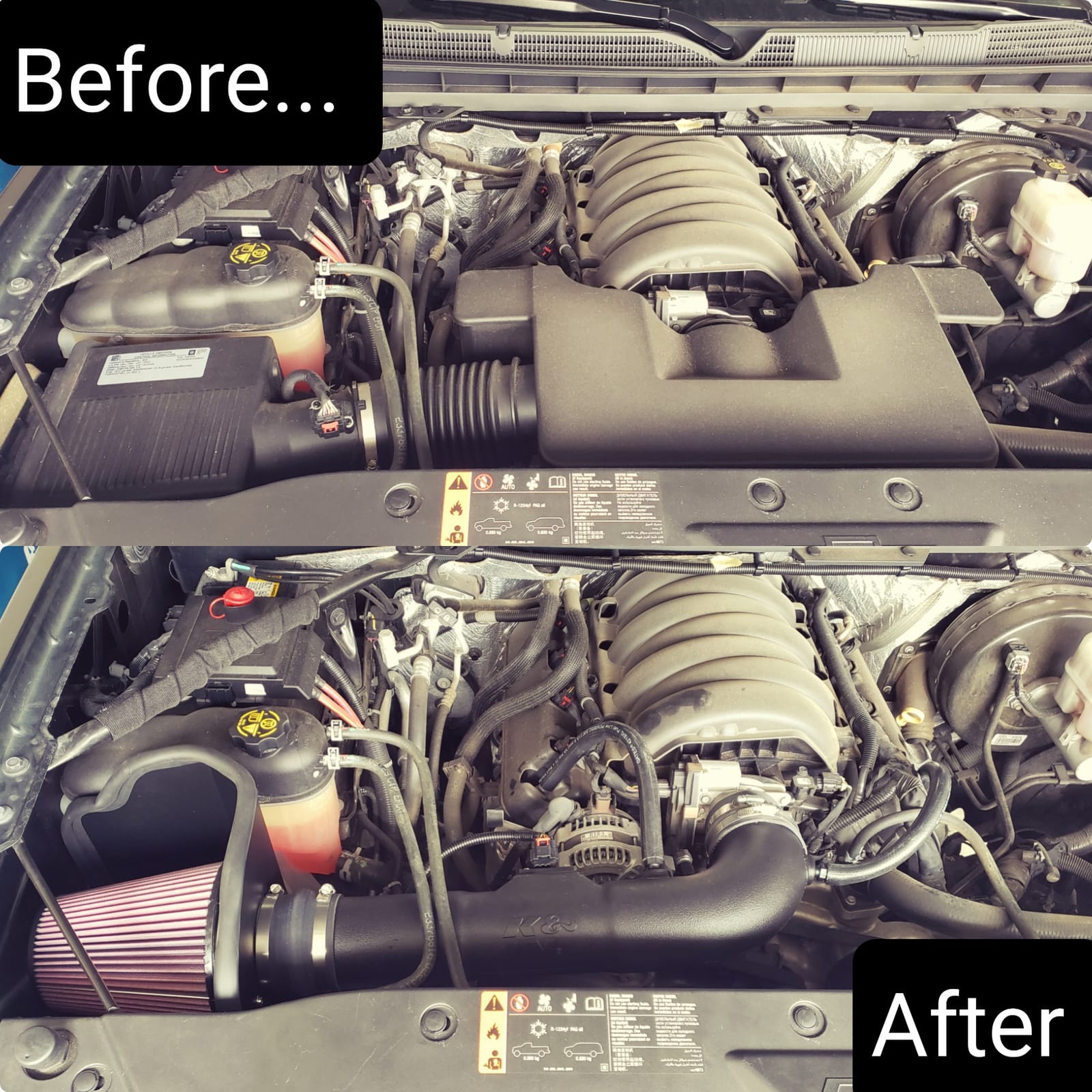 K&N Cold Air Intake System: High-Flow Air Filter, Increase Performance & Towing: Compatible with 2014-2020 Chevy/GMC/Cadillac Silverado 1500, Suburban, Tahoe, Sierra 1500, Yukon, Escalade, 63-3082 customer photo 2