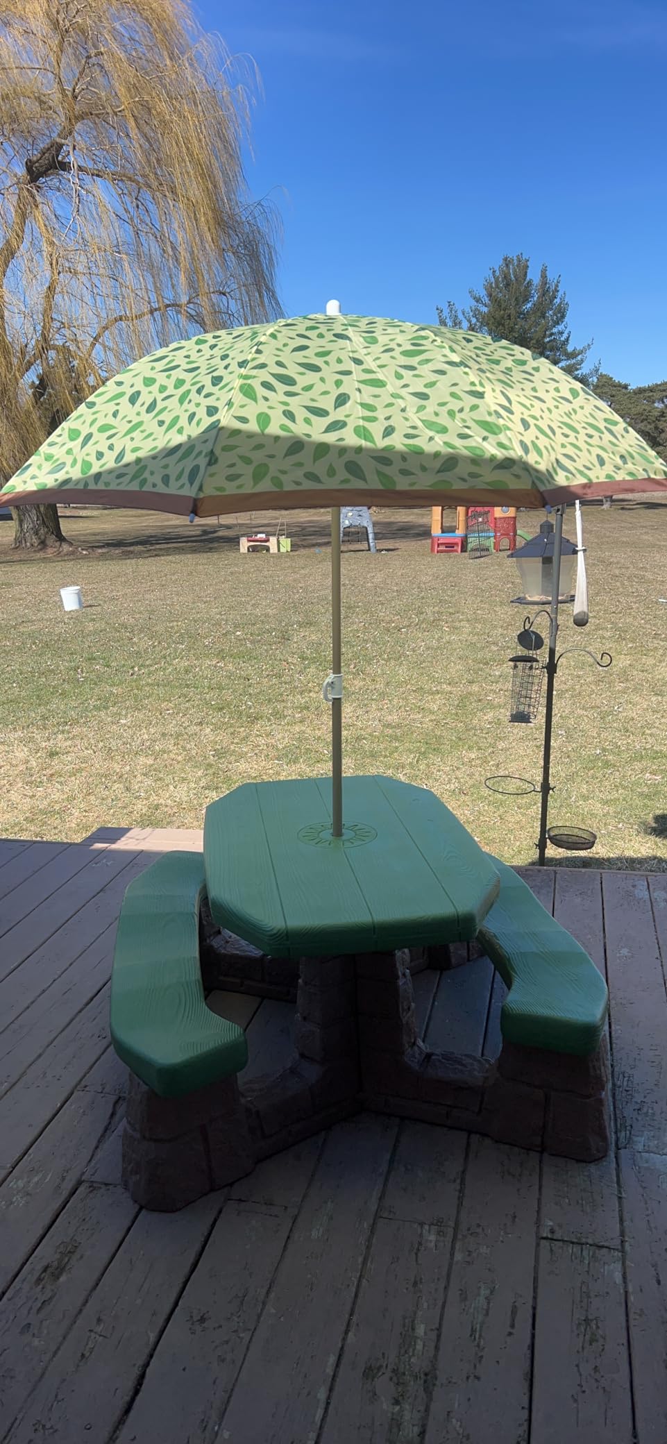 Step2 Naturally Playful Kids Picnic Table with Removable Umbrella, Indoor/Outdoor Toys, Fits 6 Children, Made of Durable Plastic, For Toddlers 3+ Years Old, Blue & Green customer photo 2