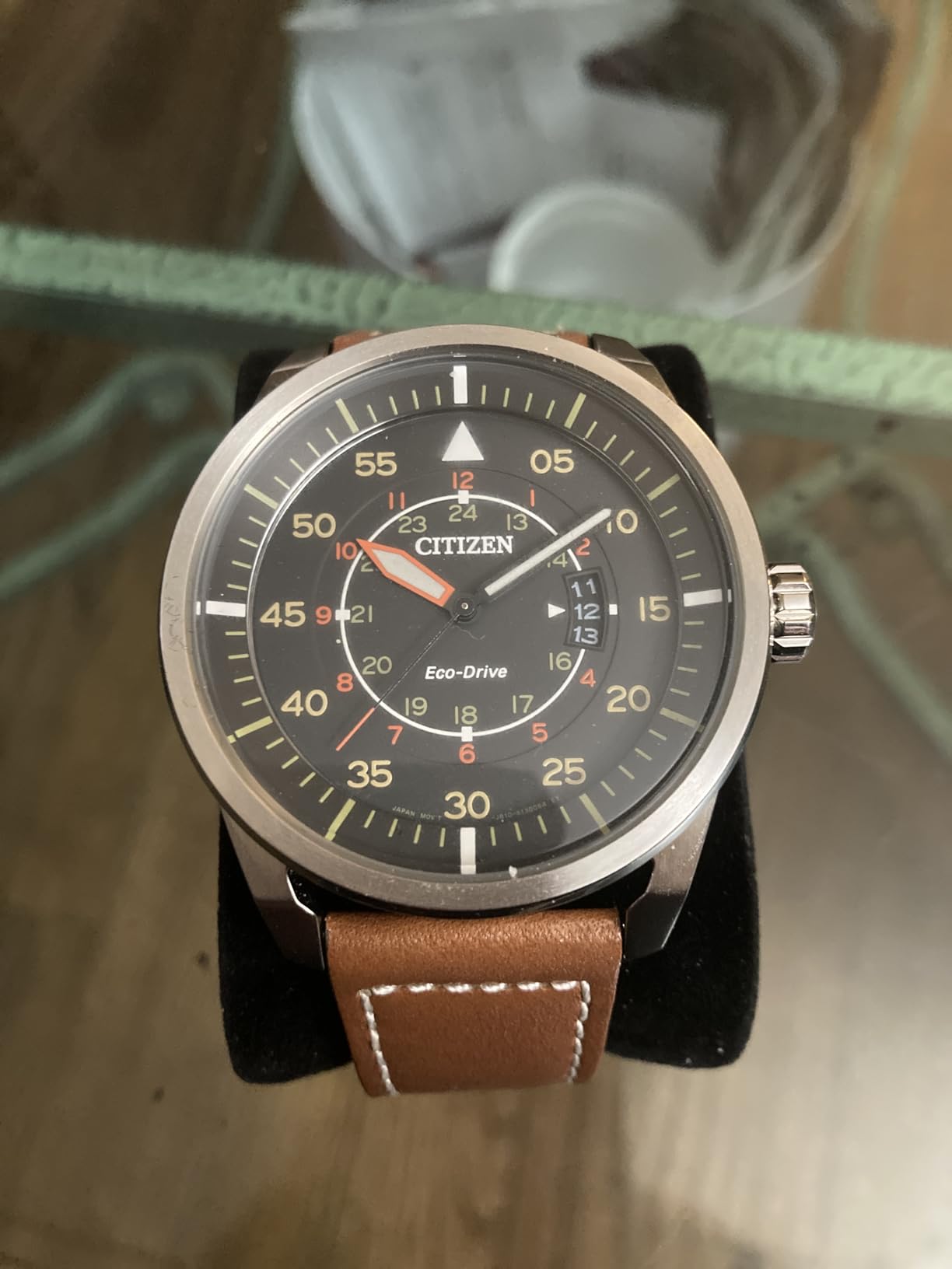 Citizen Men's Eco-Drive 3-Hand Date Avion Watch with Leather Strap (Style: AW1361:10H) customer photo 2