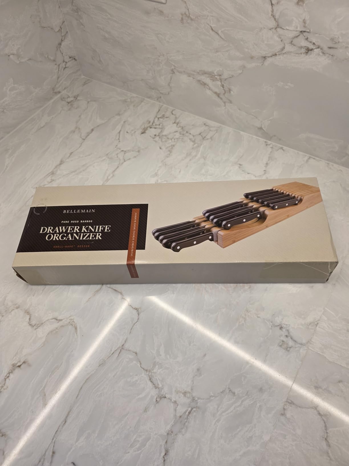 Bellemain 100% Pure Bamboo Knife Drawer Organizer, Knife Block - 16 Slots customer photo 1