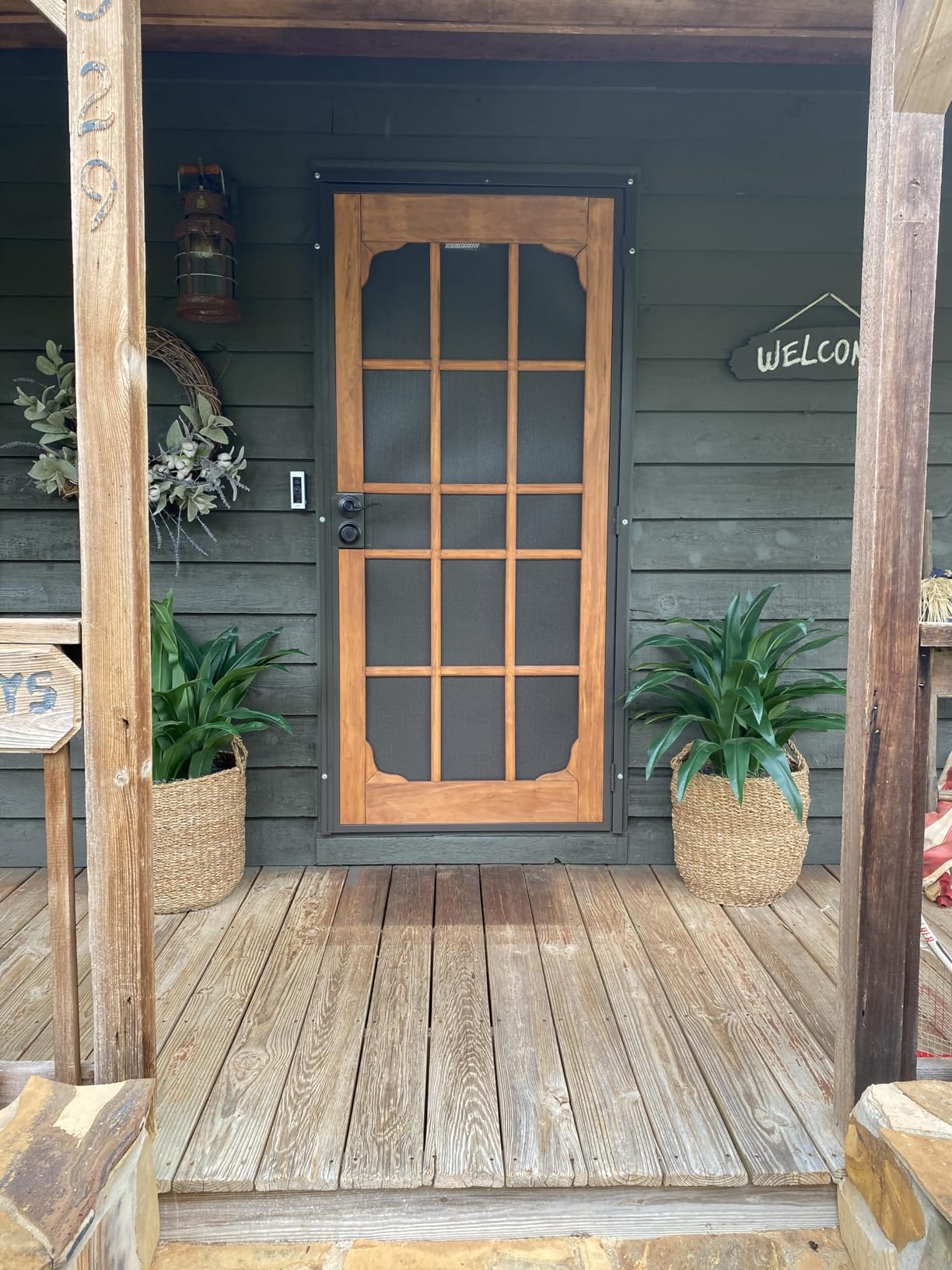 Prime-Line 3809BZ3068-I-WF Woodguard Steel Security Door, Bronze | Traditional Screen Door Style, Steel and Wood Construction, Non-Handed, Single Pack customer photo 1