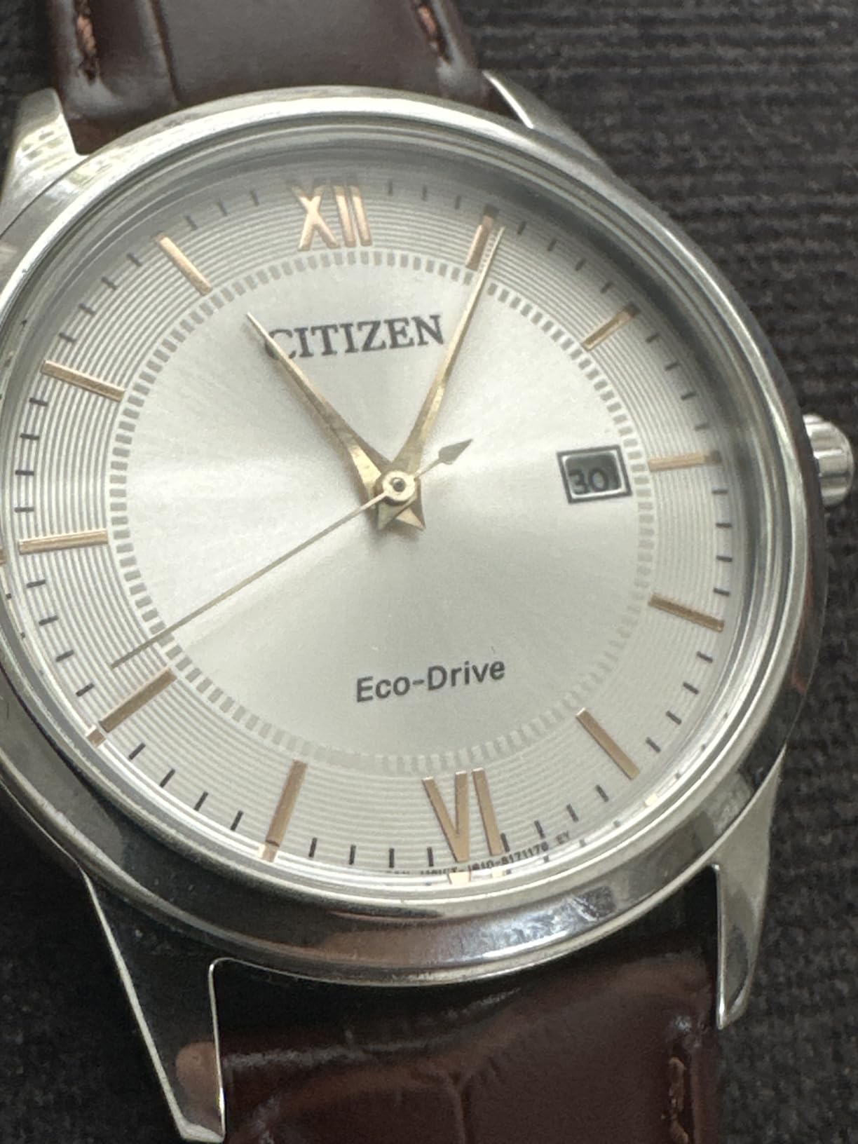 Men's Classic Eco-Drive Leather Strap Watch, 3-Hand Date customer photo 2
