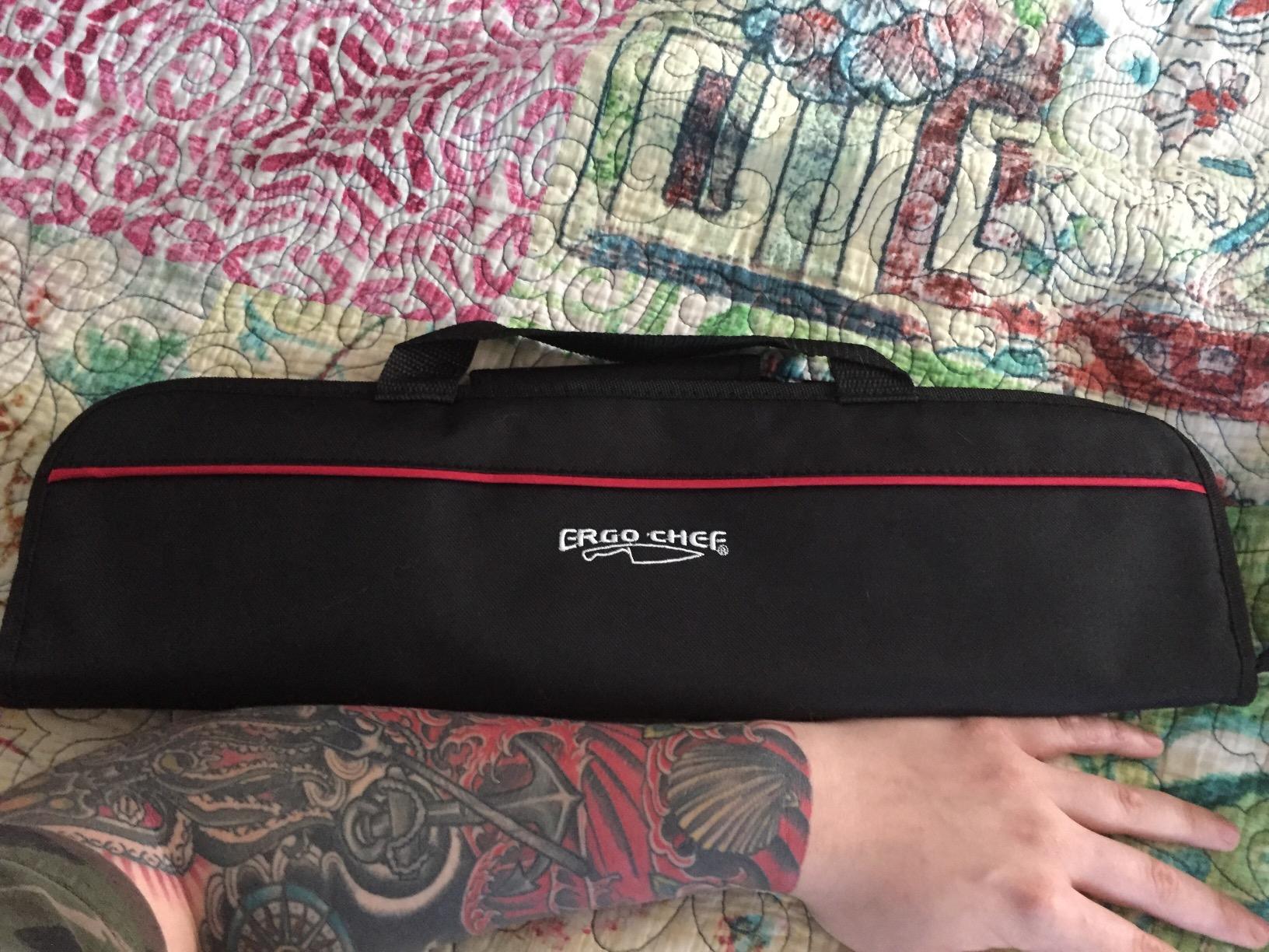 Ergo Chef 5 Pocket Chef Knife Case Roll Bag Bi-Fold (Black) Lightweight - Durable Nylon / Polyester Blend - Perfect for the Busy Traveling Chef customer photo 1