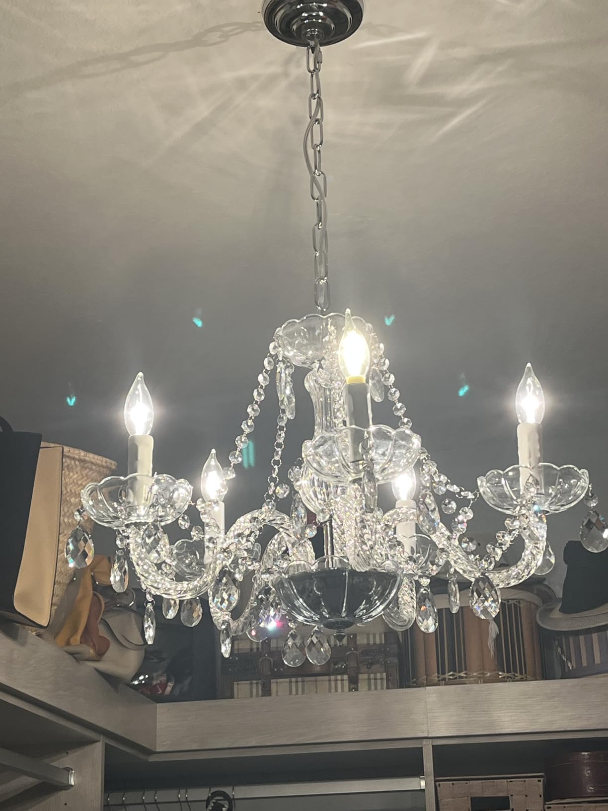 Saint Mossi 5 Light Modern Contemporary Elegant K9 Crystal Glass Chandelier Pendant Ceiling Lighting Fixture customer photo 2