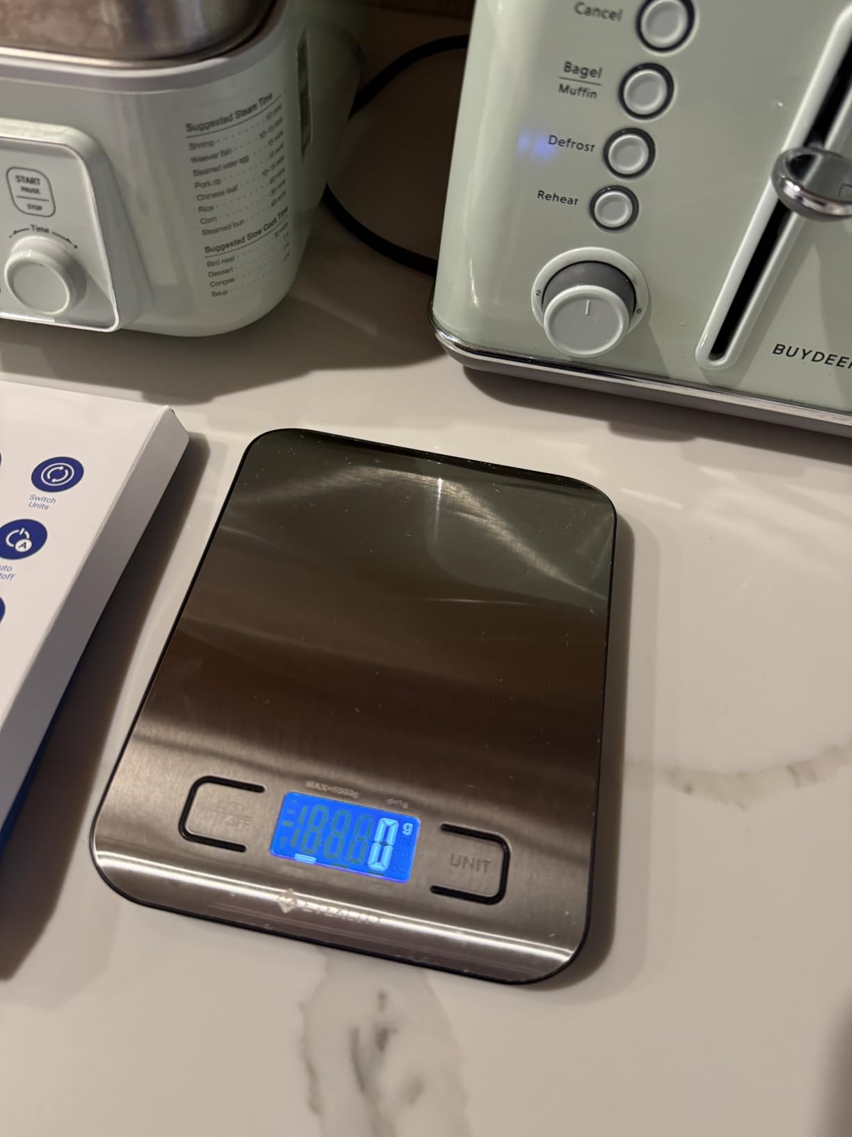 Etekcity Food Kitchen Scale, Digital Grams and Ounces, 11lb, Tare function, ideal for baking, weight loss, keto, meal prep, packages, liquids and jewelry, 304 Stainless Steel customer photo 1