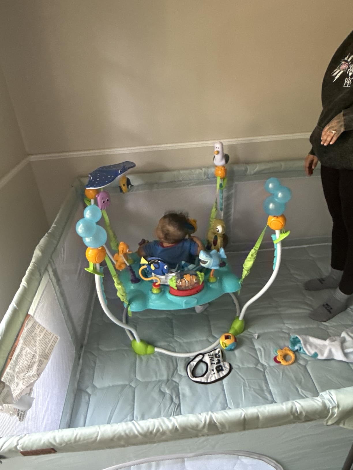Bright Starts Disney Baby Finding Nemo Sea of Activities Baby Activity Center Jumper with Interactive Toys, Lights, Songs & Sounds, 6-12 Months customer photo 2