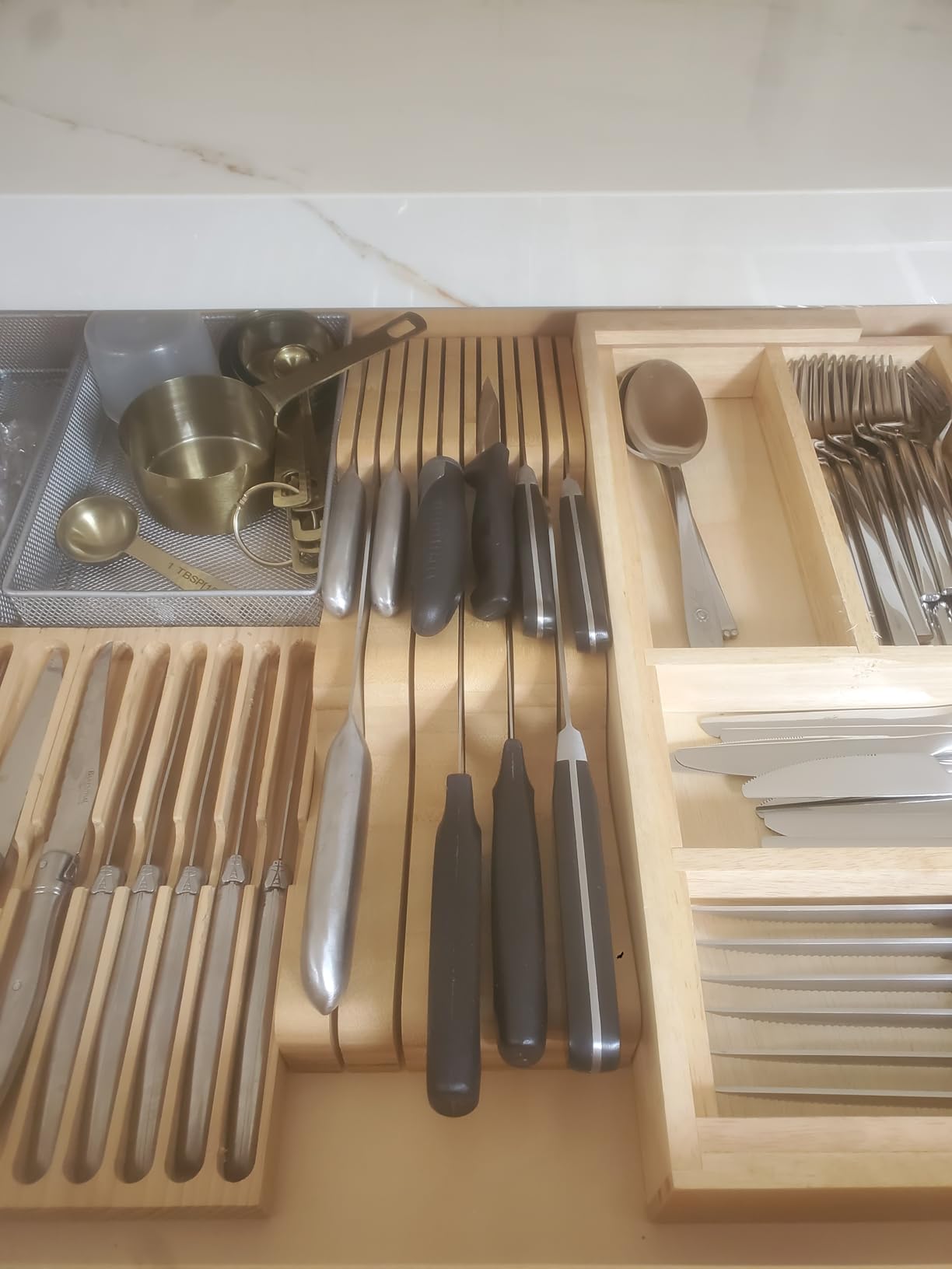 Bambüsi Knife Drawer Organizer 16 Slot In-Drawer Knife Block Holder, Bamboo customer photo 1
