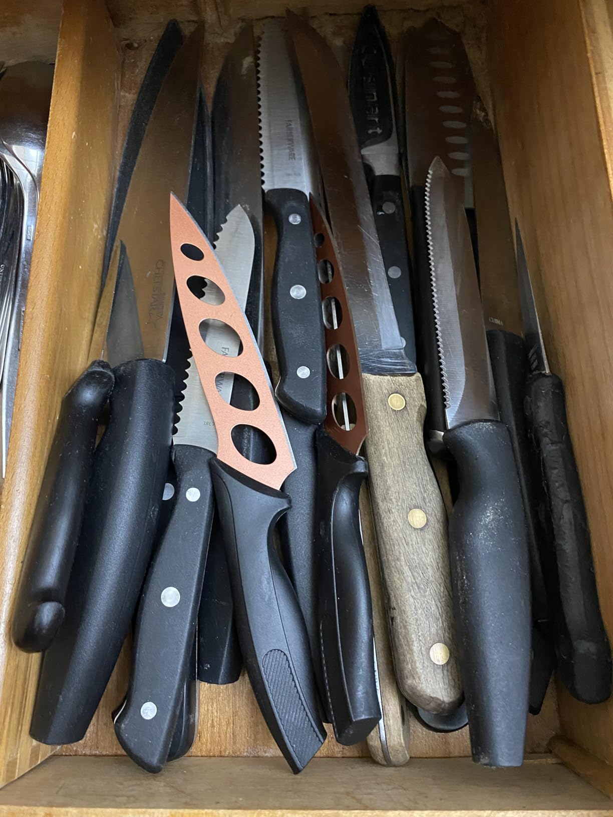 Bambüsi Knife Drawer Organizer 16 Slot In-Drawer Knife Block Holder, Bamboo customer photo 2