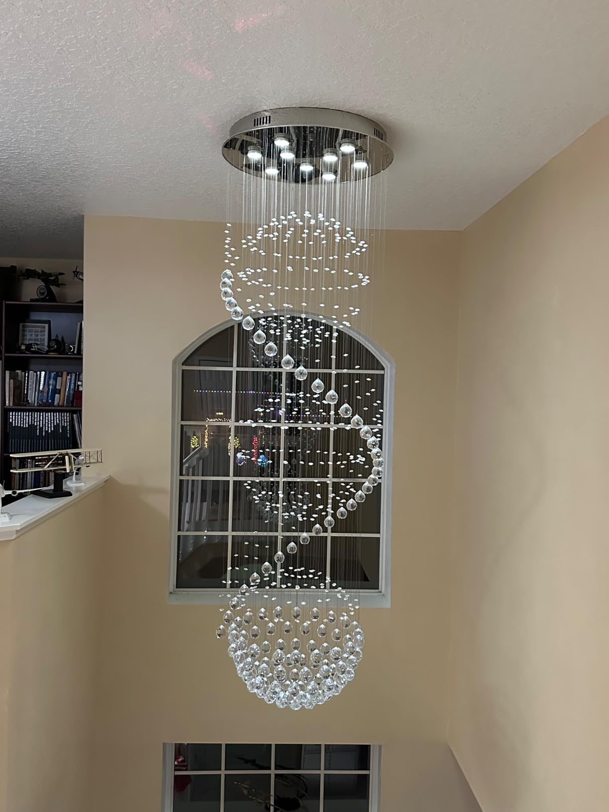 Saint Mossi Chandelier Modern K9 Crystal Raindrop Chandelier Lighting Flush mount LED Ceiling Light Fixture Pendant Lamp for Dining Room Bathroom Bedroom Livingroom 6 GU10 LED Bulbs Required H32 X D18 customer photo 2