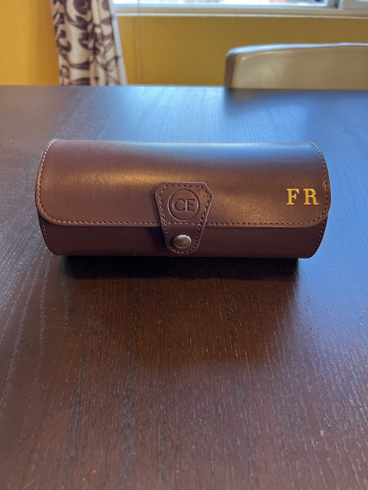 CASE ELEGANCE 3-Watch Travel Case Roll Organizer - Black | Vegan faux leather, for men, watch display case customer photo 1