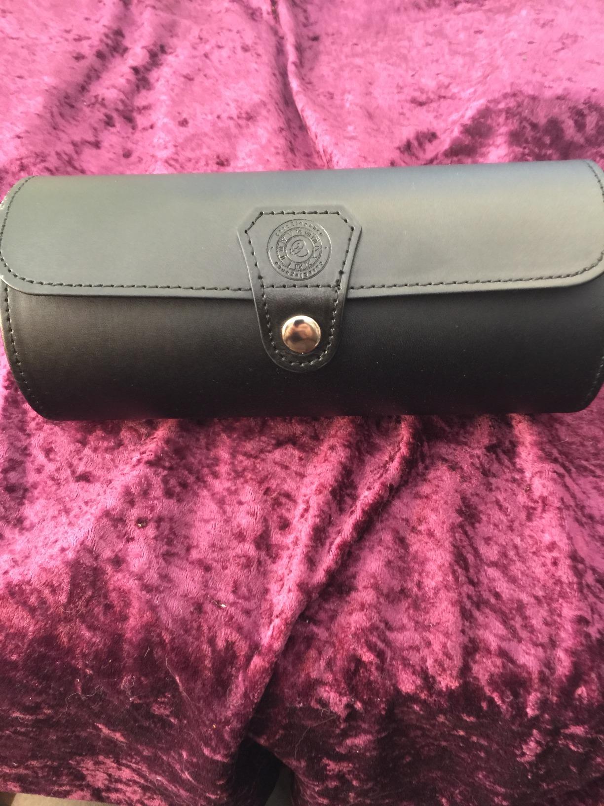 CASE ELEGANCE 3-Watch Travel Case Roll Organizer - Black | Vegan faux leather, for men, watch display case customer photo 2