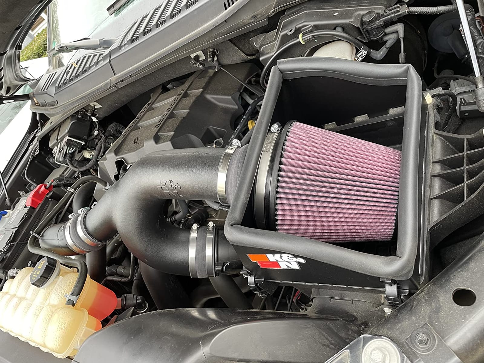 K&N Cold Air Intake System: High-Flow Air Filter, Increase Performance & Towing: Compatible with 2015-2026 FORD: F150 V6 2.7L, 63-2593 customer photo 1