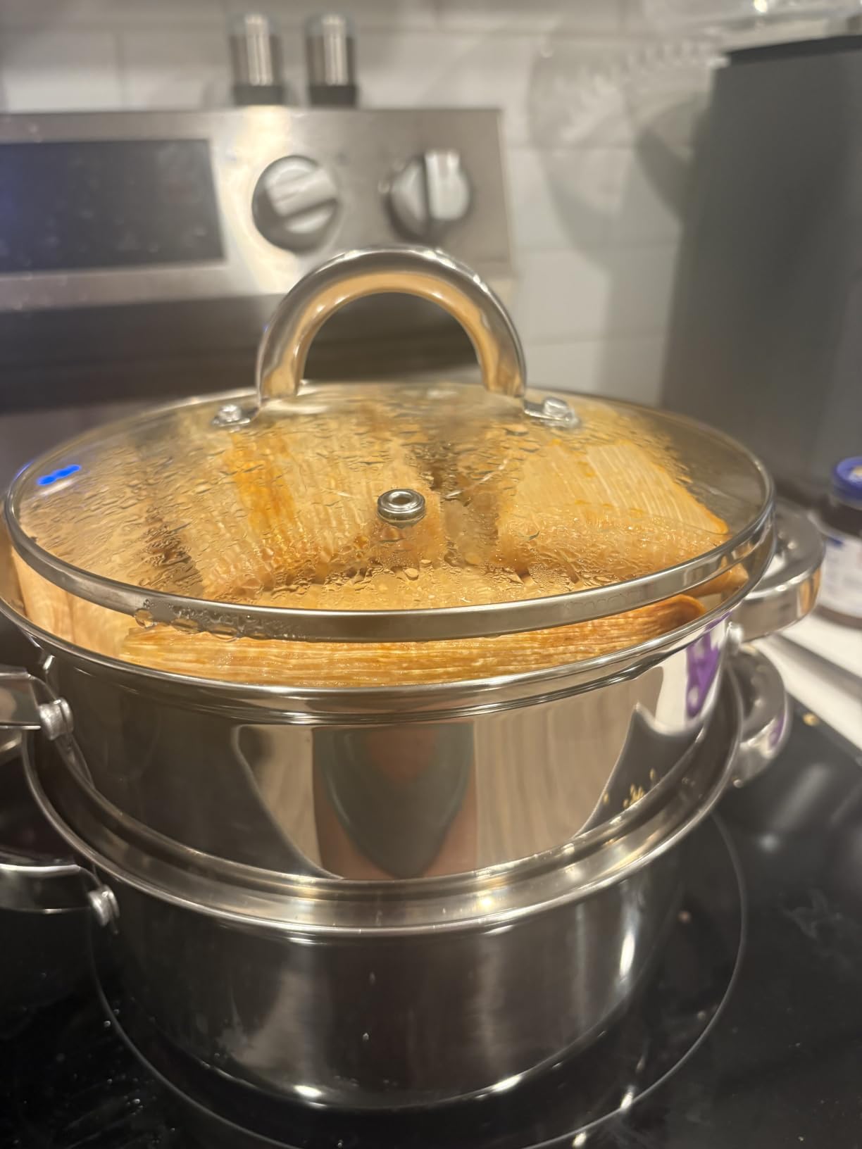 Oster Dutch Oven with Steamer Basket 3-Quart - Sangerfield Stainless Steel, Stovetop Steamer for Vegetables, Rice & Tamales, Dishwasher Safe customer photo 1