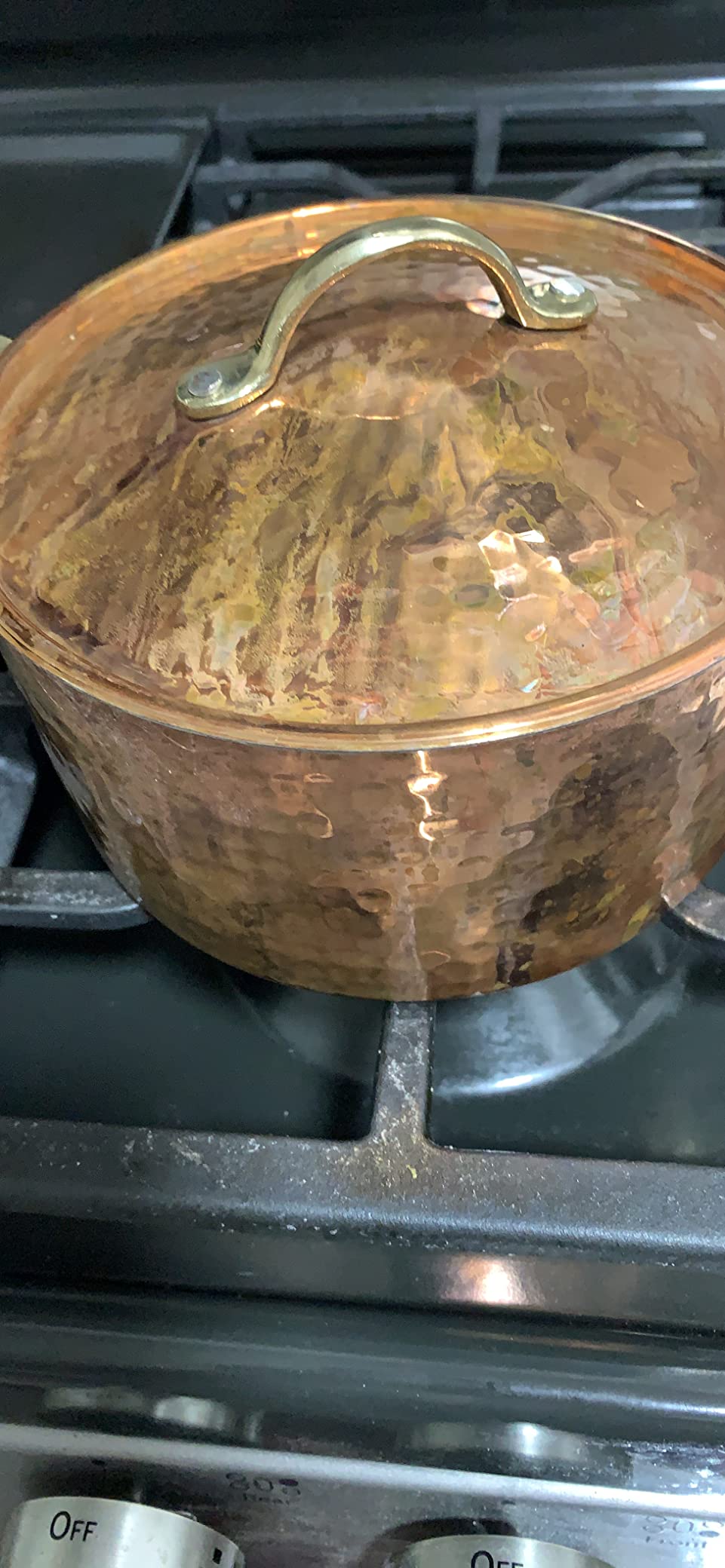 DEMMEX 1.2mm Thick Hammered Uncoated Copper Saucepan with Lid & Helper Handle, Food-Safe Tin Lined (1.7-Quart) customer photo 1
