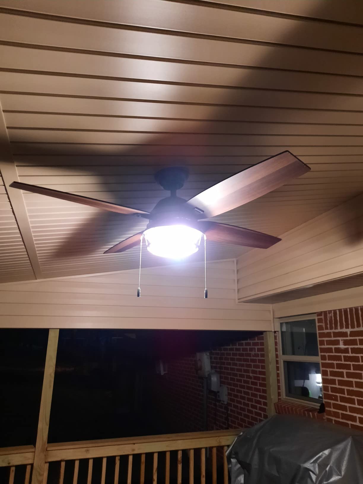 Hunter Ocala, Outdoor or Indoor, Ceiling Fan, Rustic, 52 inch, Noble Bronze | with LED Light and Pull Chain, Standard Mount, 4 Blades, For Living Room, Patio, Porch, Garage, 59214 customer photo 2