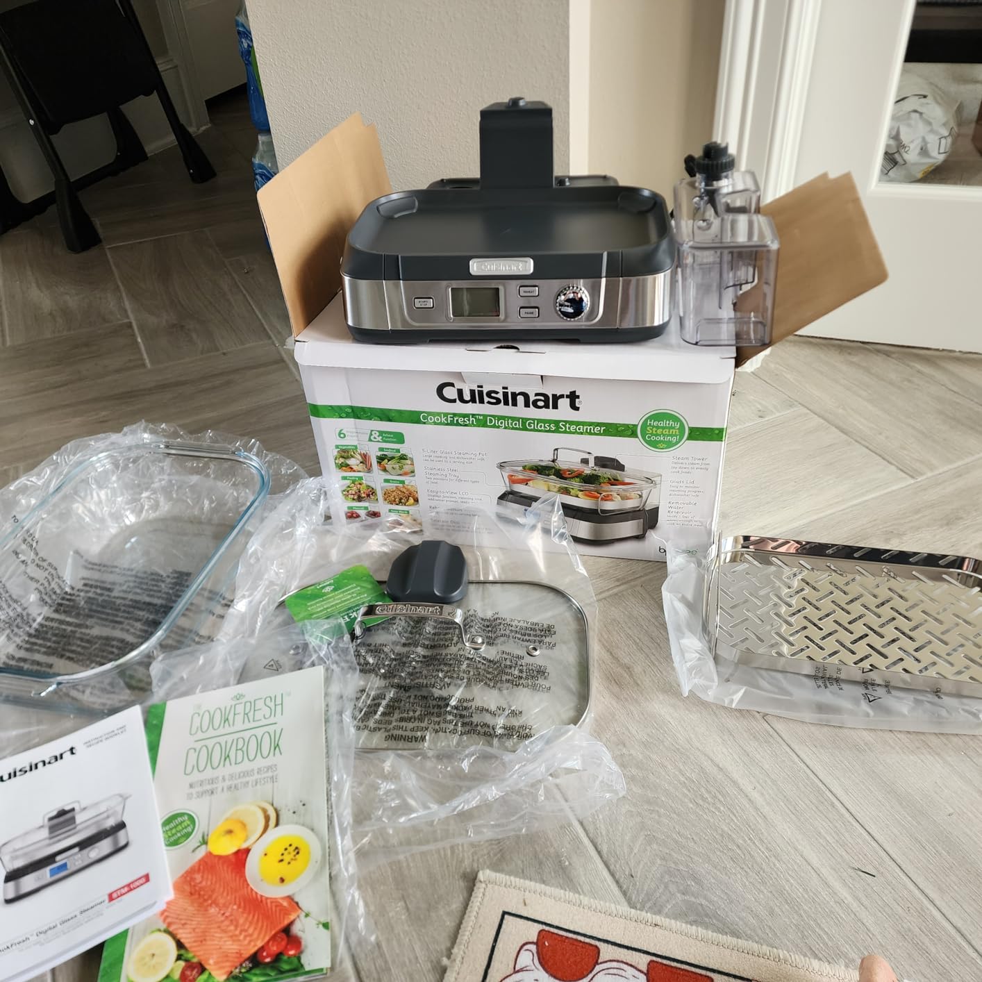 Cuisinart Glass Food Steamer, 5 Pre-Programmed Settings, 5-Liter Capacity | 5-liter poultry, grains, seafood & vegetable steamer with Keep Warm function, audible alert & Delay Start feature, STM-1000 customer photo 2