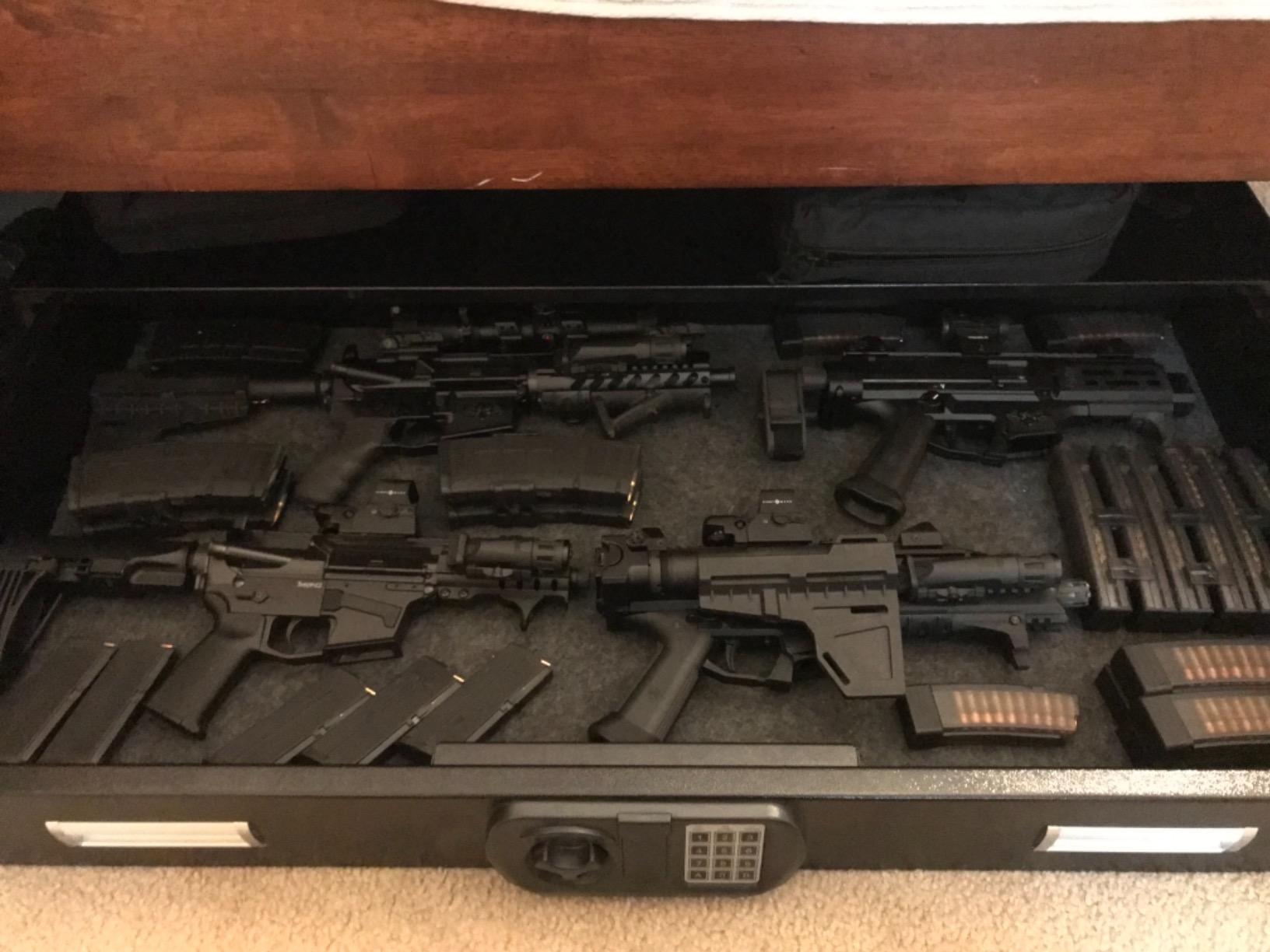 SnapSafe Under Bed Safe, XXL - Under Bed Gun Safe for Firearms, Ammunition and Valuables - Fits in Trunk of Larger SUVs - Easy Access, Out of Sight, Space Saving - Black, 48 x 7 x 24 Inches customer photo 2