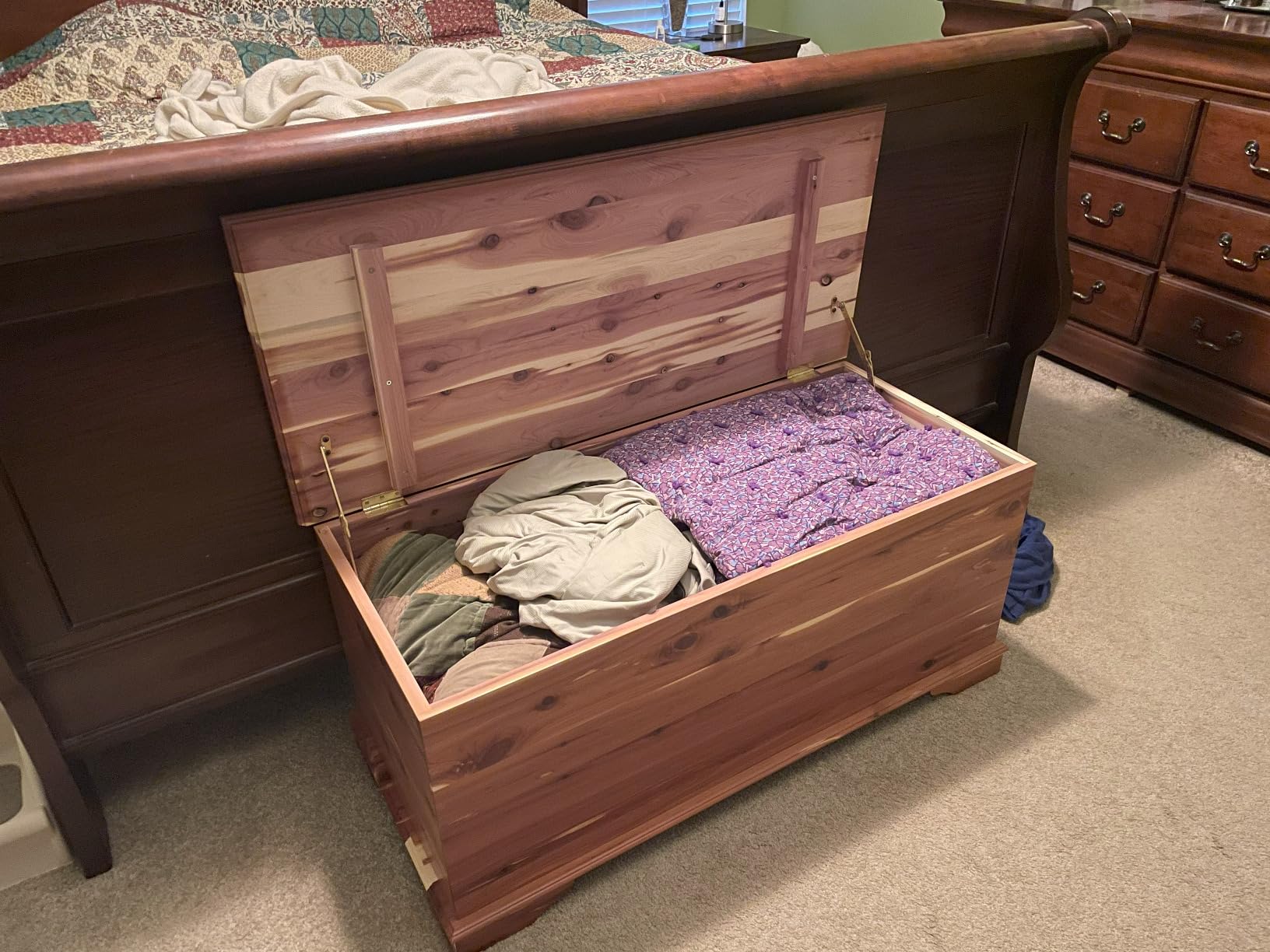 DutchCrafters Rustic Solid Wood Natural Wooden Cedar Chest, Aromatic Cedar Scent - Linen Blanket Storage Chest, Clothes Storage Trunk, End of Bed Storage Bench - Amish Made in USA (36