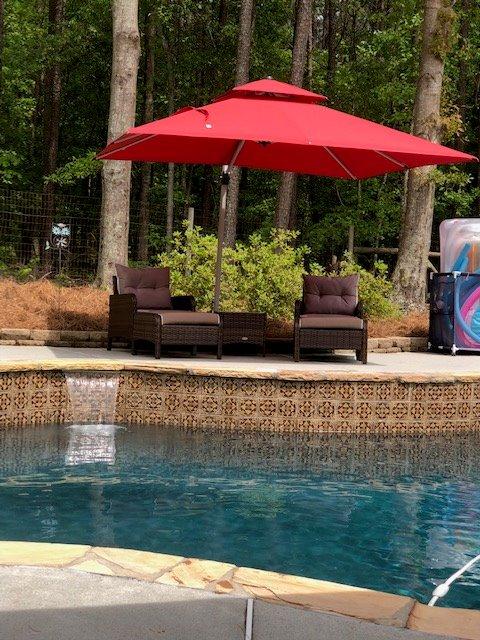 PURPLE LEAF 10ft Patio Umbrella Outdoor Square Large Cantilever Windproof Offset and Heavy Duty Sun Umbrella for Garden Deck Pool, Beige customer photo 2