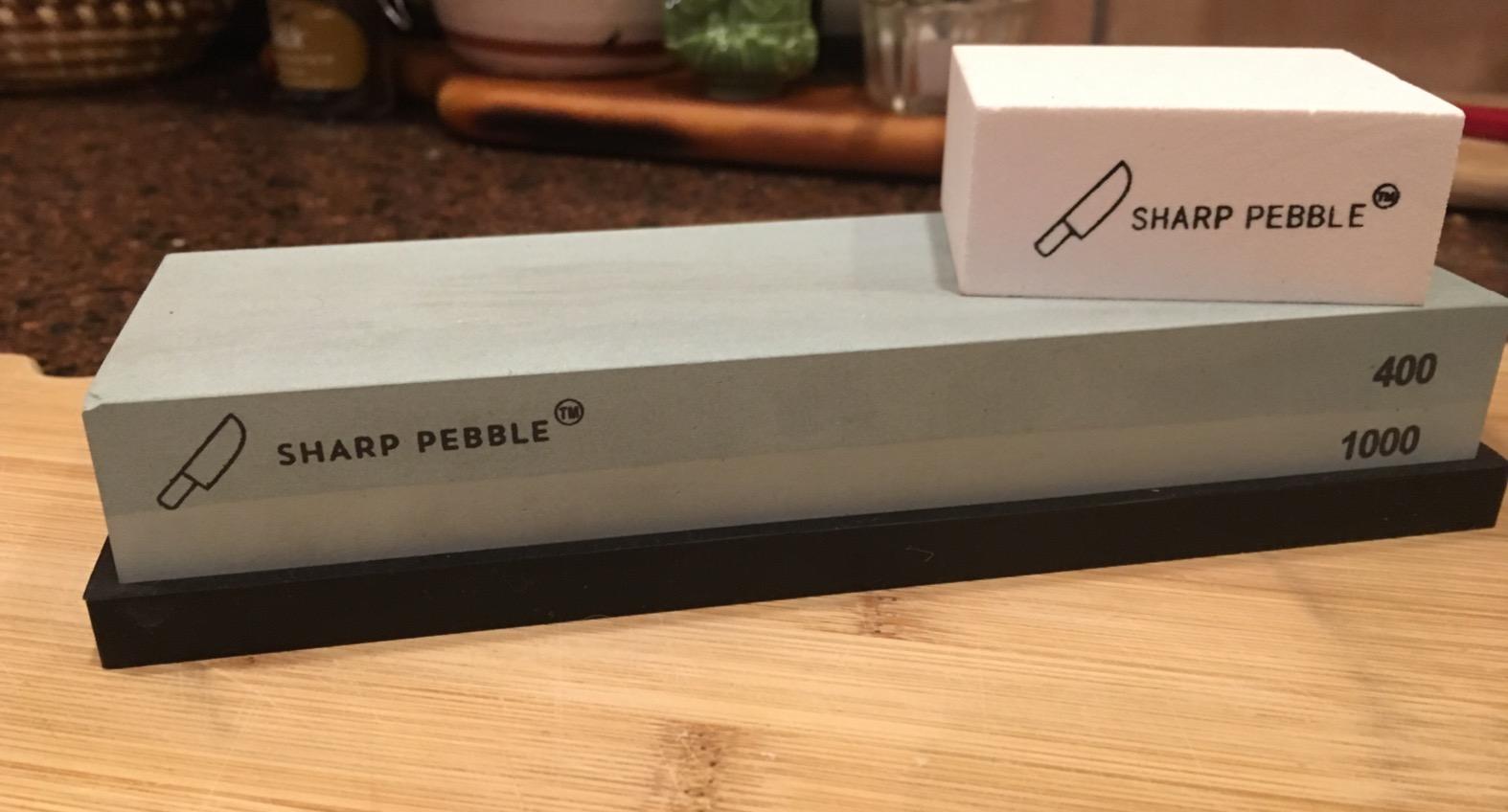 Sharp Pebble Premium Whetstone Knife Sharpening Stone 2 Side Grit 400/1000 Wetstone Kit - Wetstone Kitchen Knife Sharpener with Flattening Stone & NonSlip Rubber Base customer photo 2