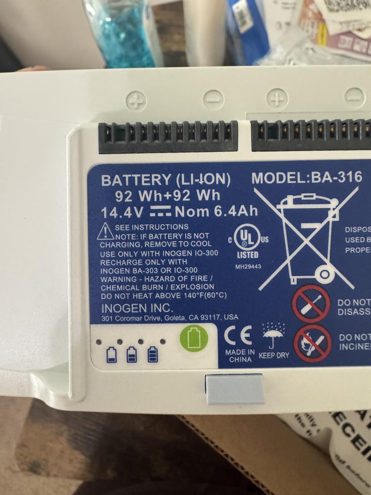 Inogen One G3 Extended (16-Cell) Battery - Portable Replacement Battery - for The One G3-2.3 lb. and 8.75 x 3.0 x 1.98 in. customer photo 1