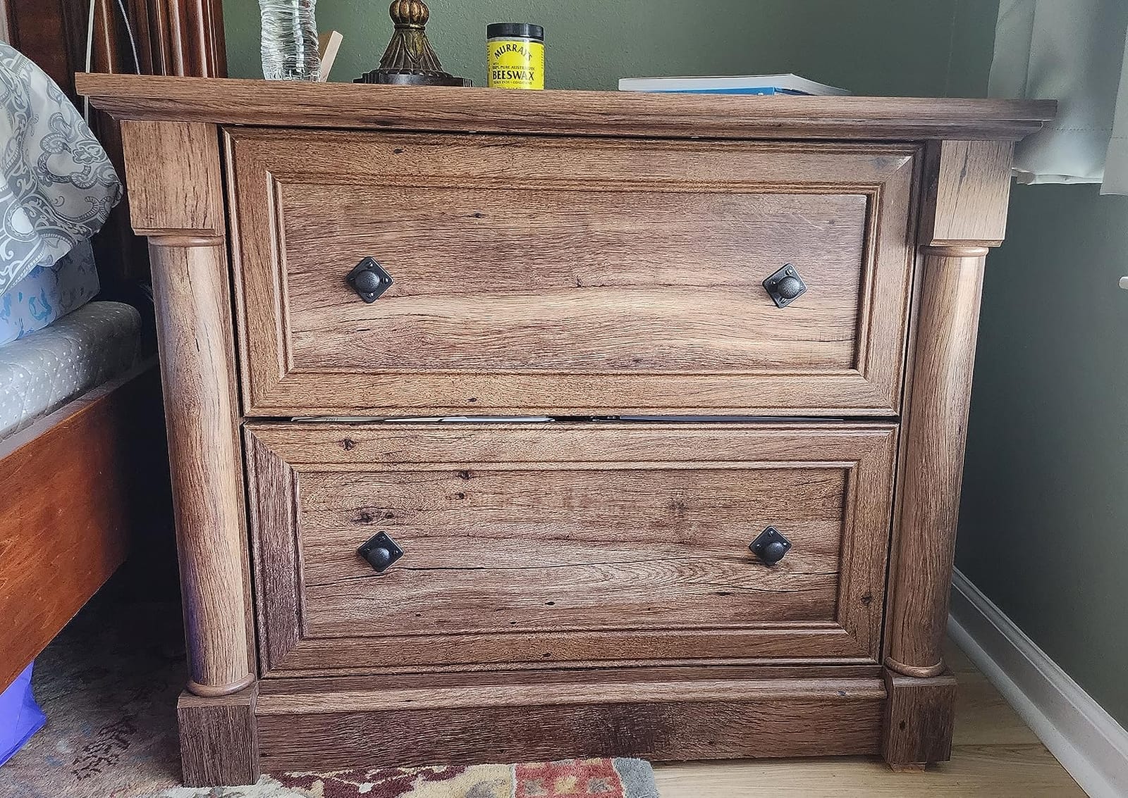 Sauder Palladia 2 Drawer File Cabinet, Lateral Filing Cabinets for Home Office, Hanging File Folders Organizer, Interlocking Drawers, in Vintage Oak Finish customer photo 1