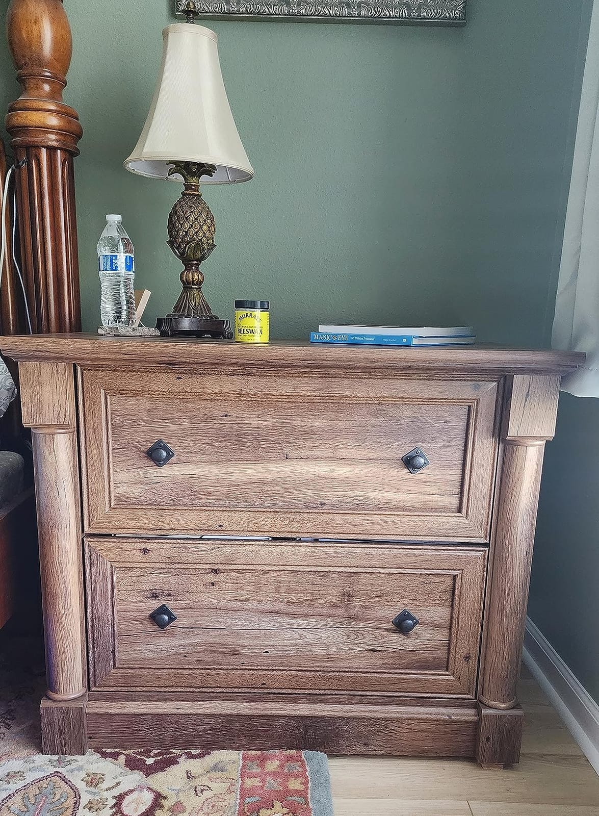 Sauder Palladia 2 Drawer File Cabinet, Lateral Filing Cabinets for Home Office, Hanging File Folders Organizer, Interlocking Drawers, in Vintage Oak Finish customer photo 2